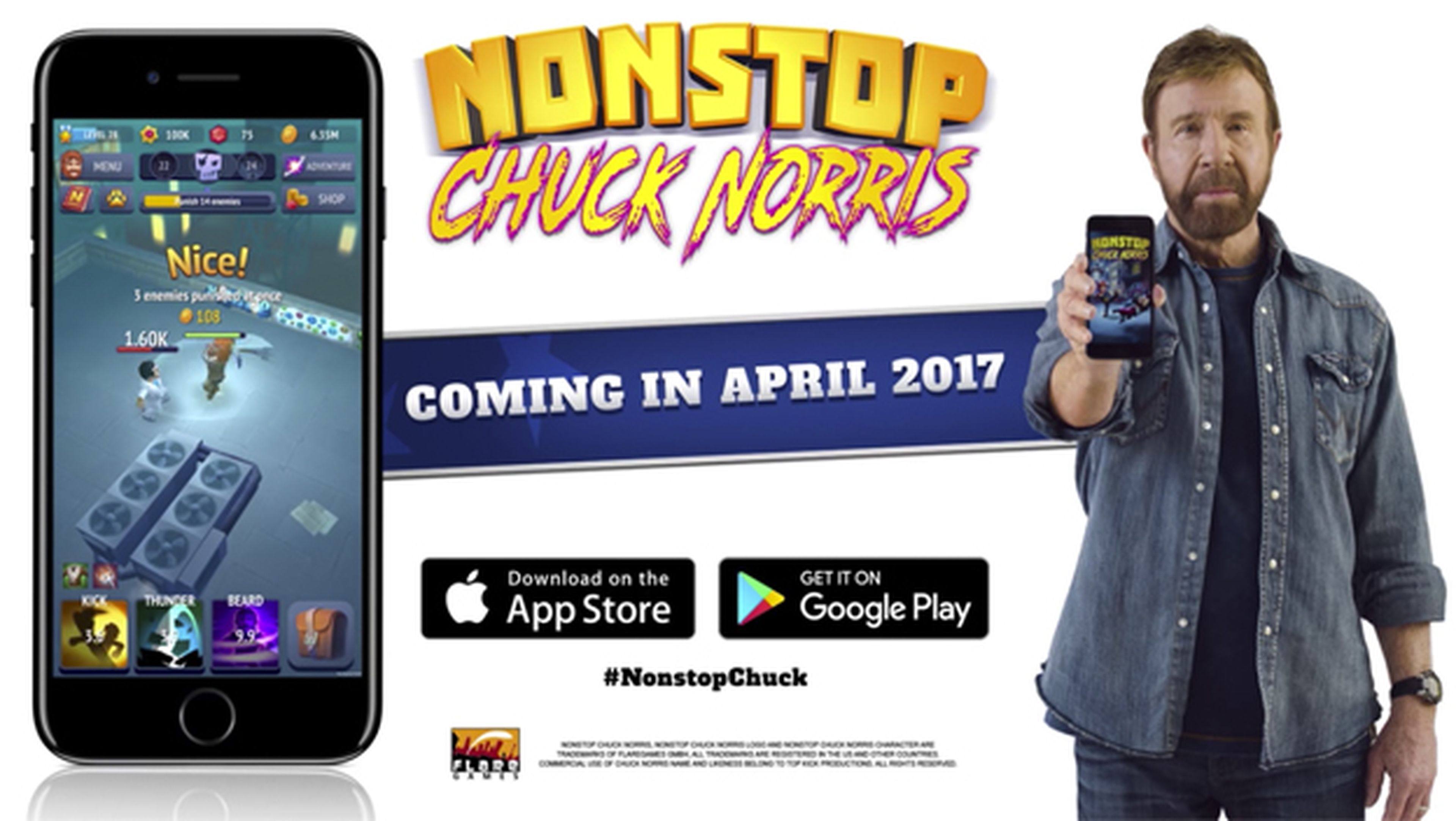 Nonstop Chuck Norris, el primer juego del actor para Android y iPhone