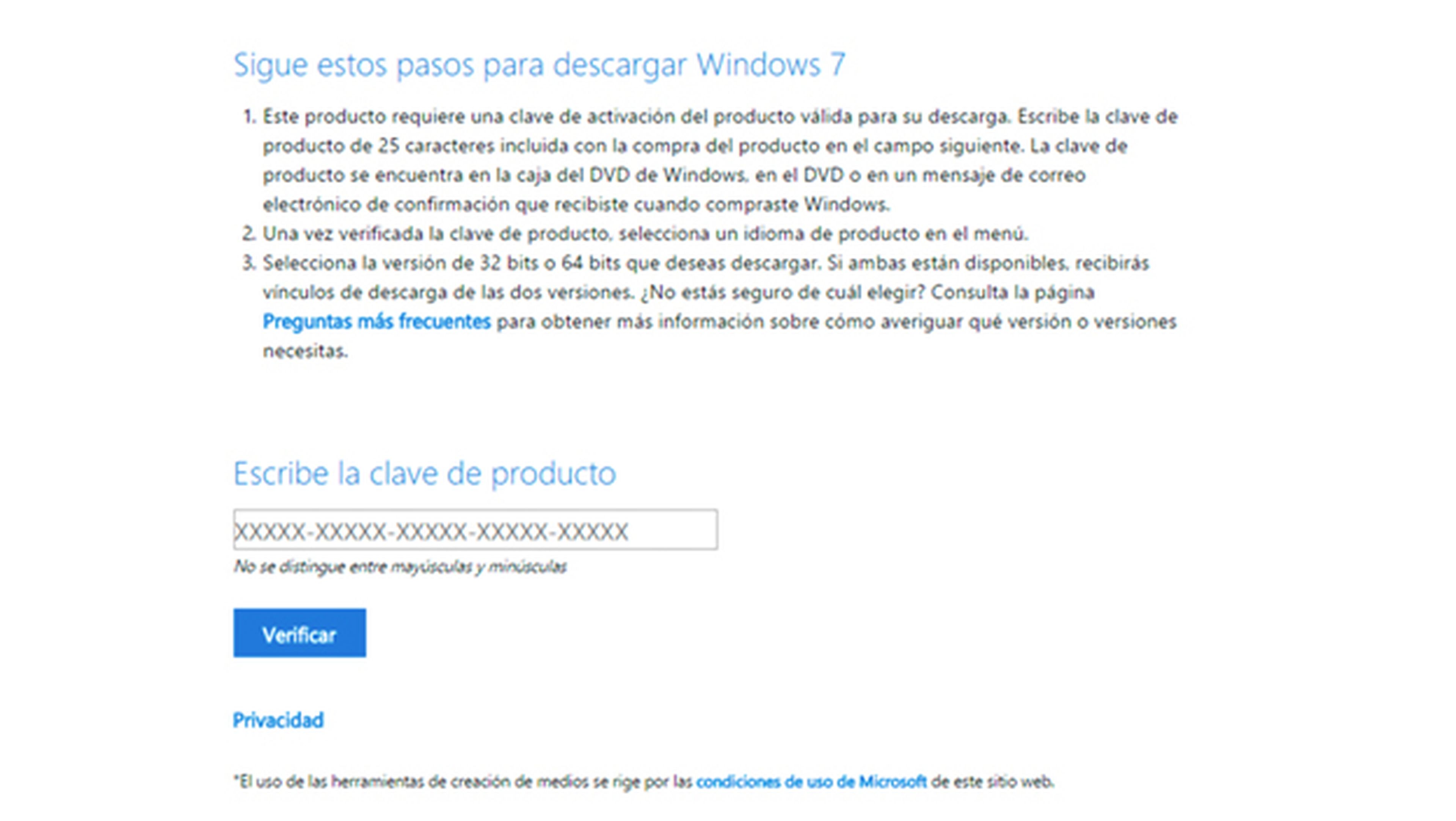 Descarga legal de Windows 7 en formato ISO