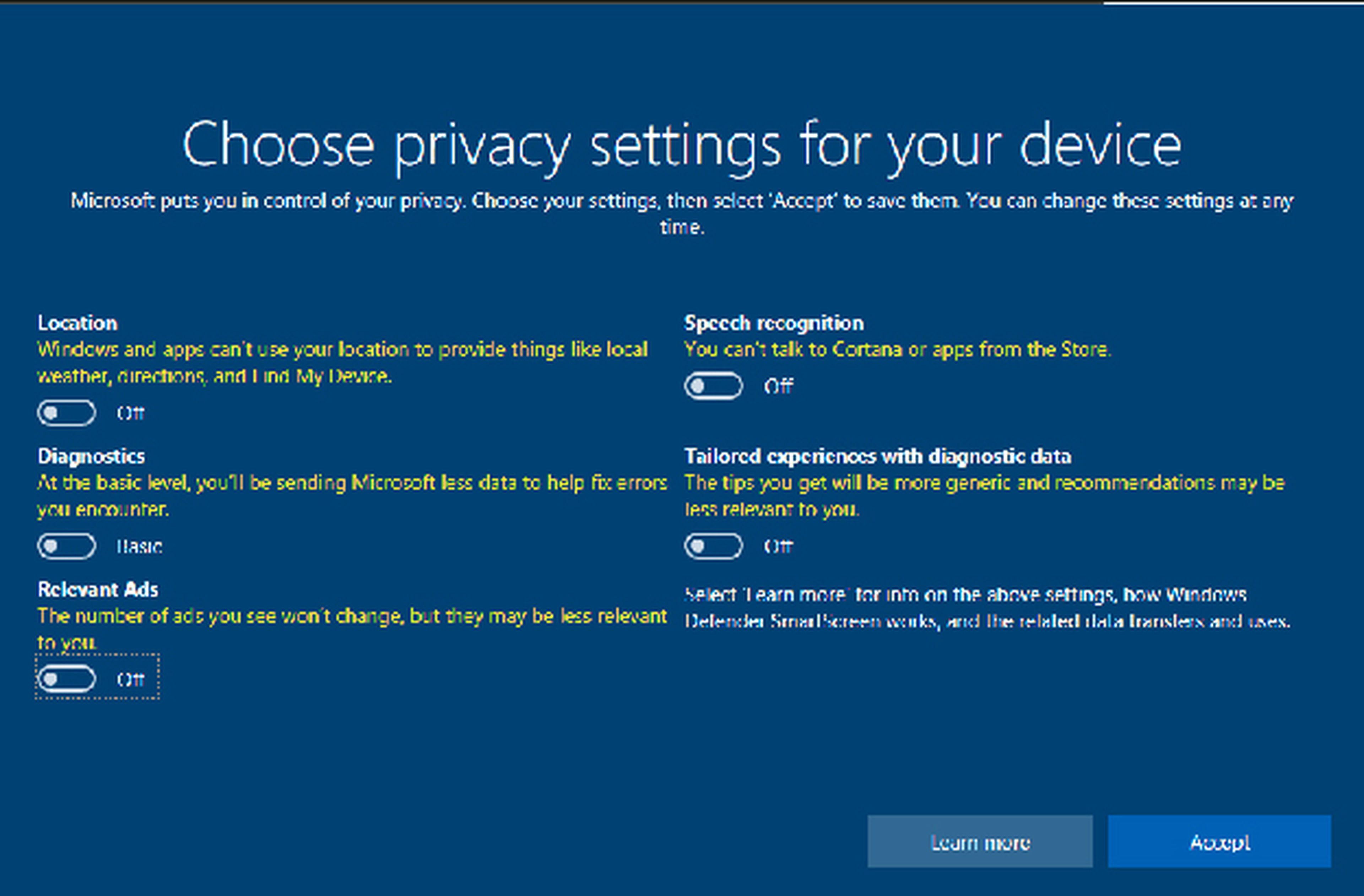 La privacidad ahora está en manos del usuario en Windows 10