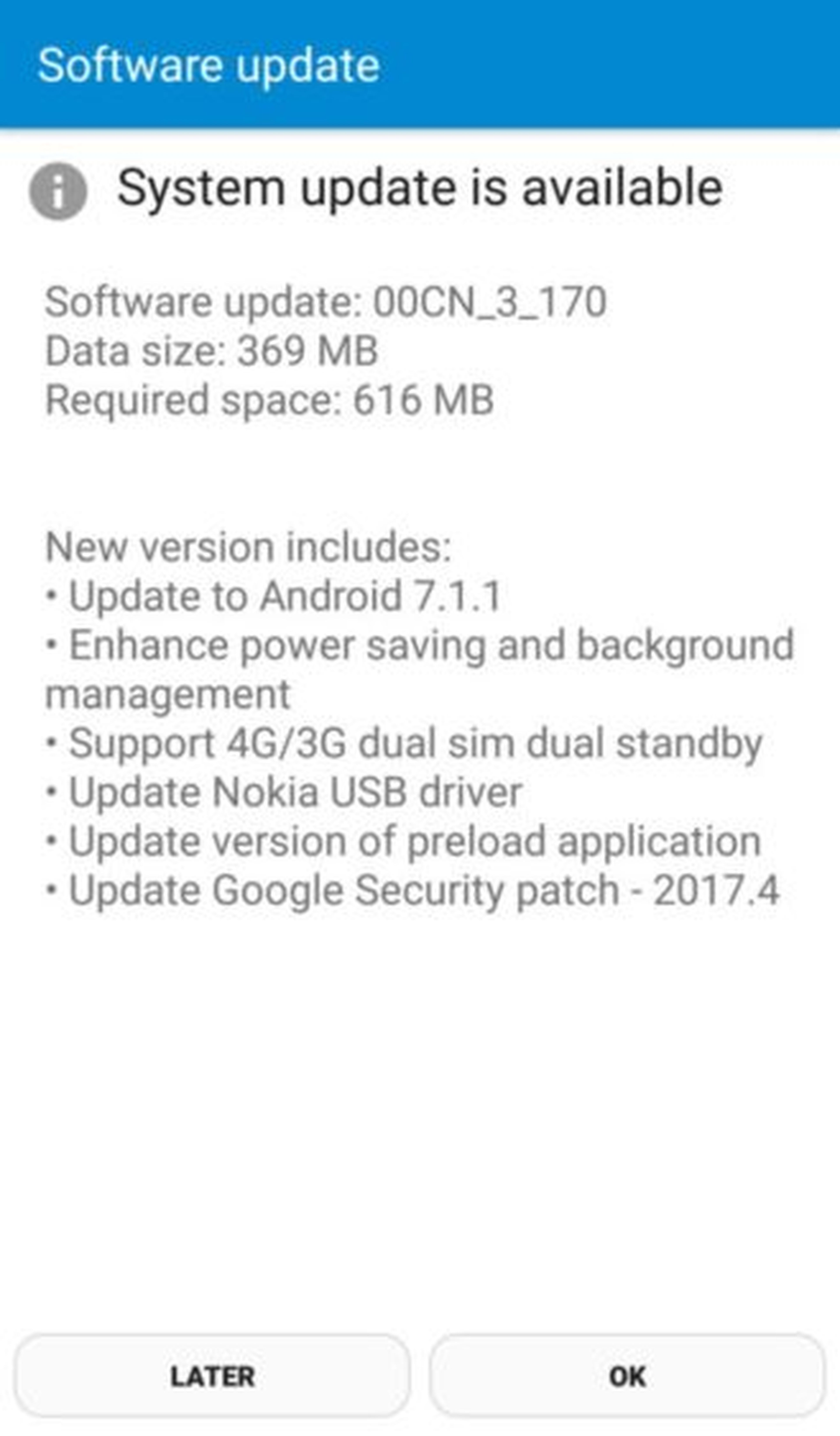 actualización android 7.1.1 al nokia 6