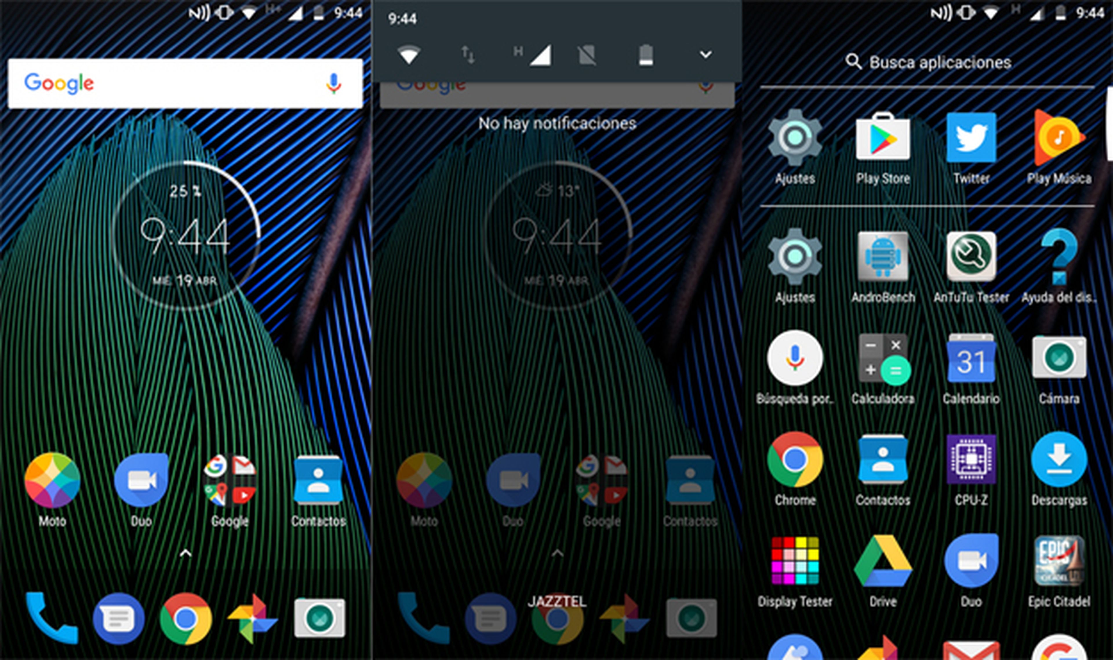 La interfaz está basada en Android 7.0 Nougat, y no trae casi personalización de Motorola