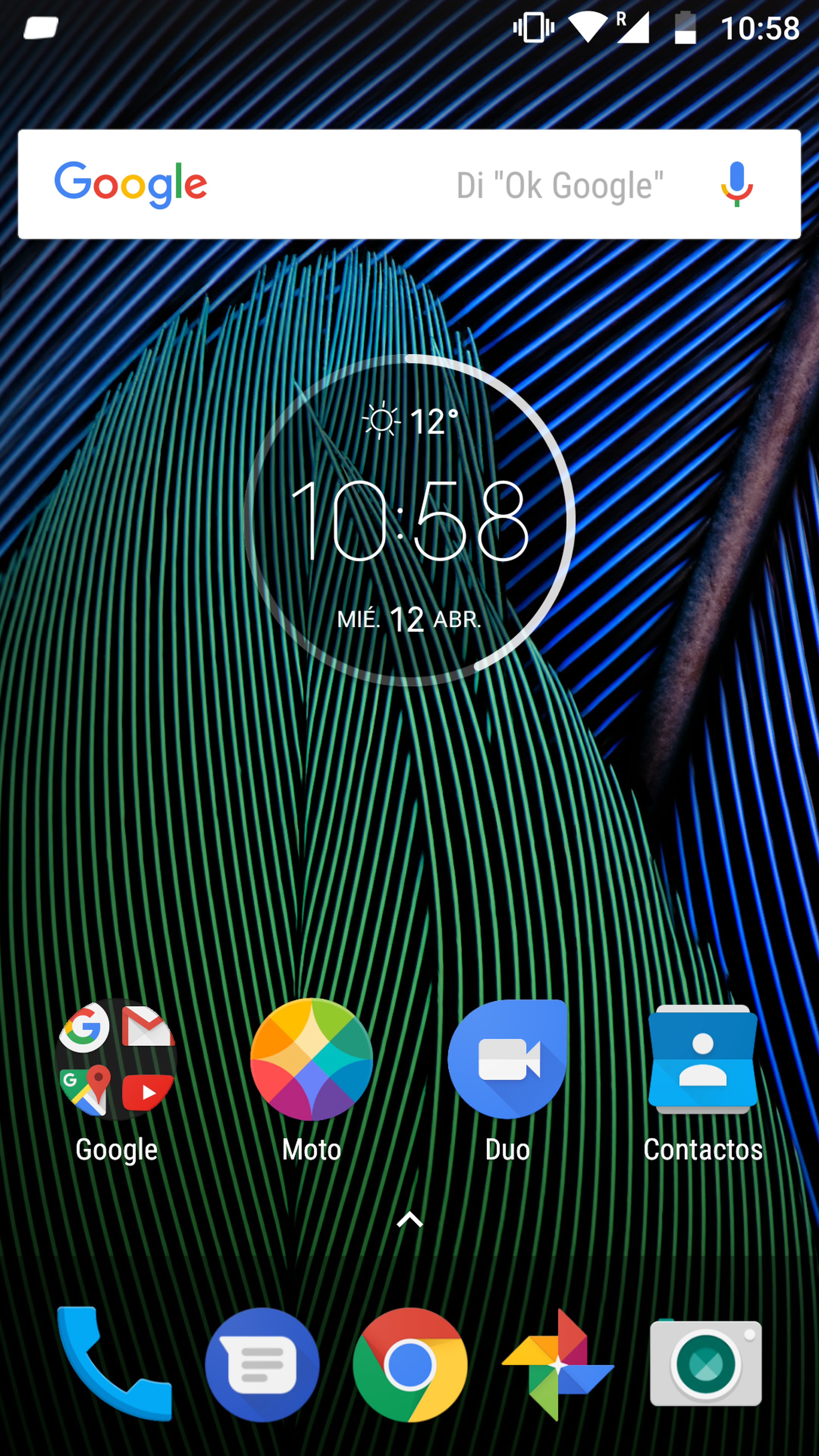 La pantalla principal del Moto G5 Plus