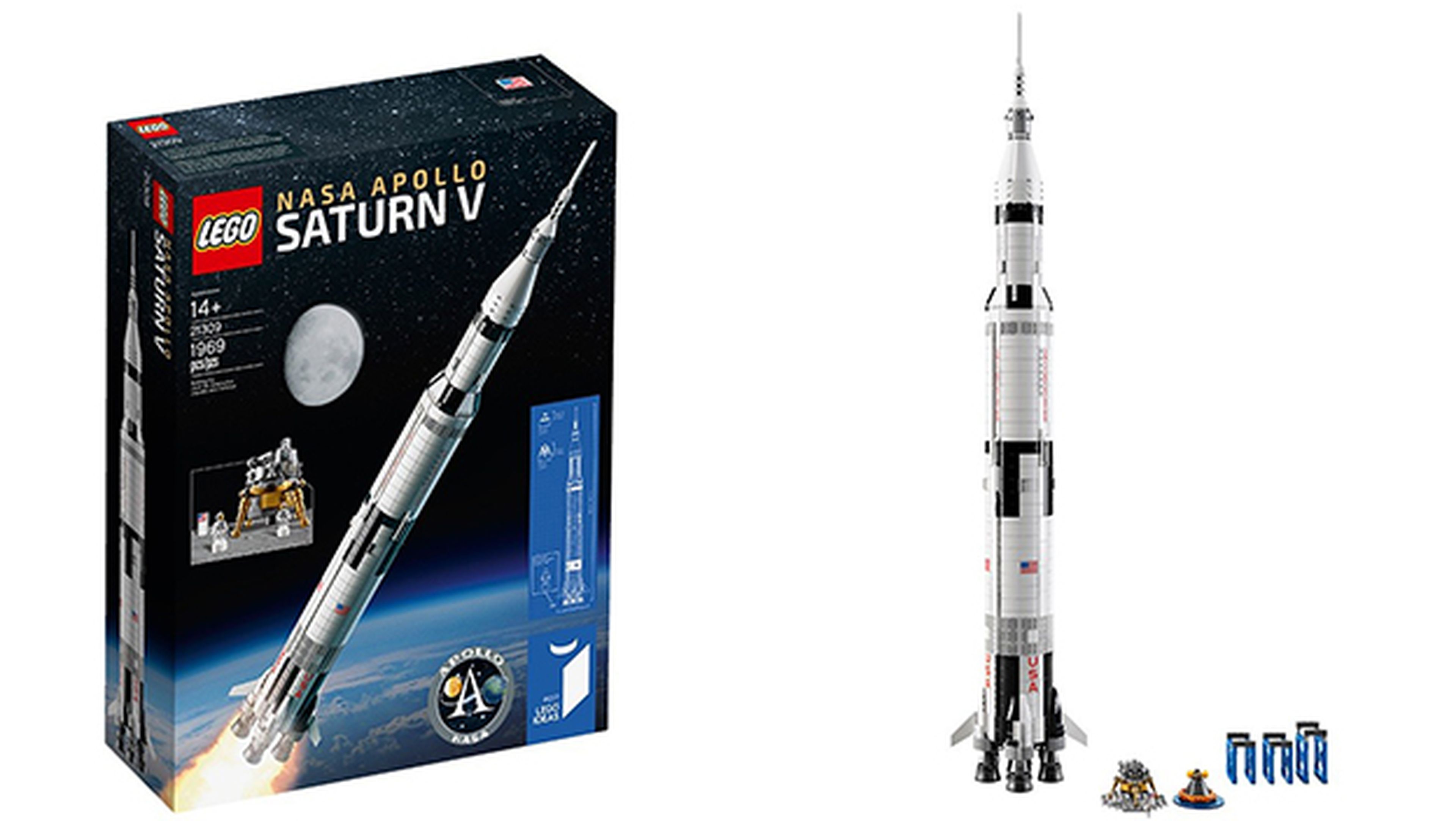 Este cohete Saturno V de LEGO mide nada menos que 1 metro