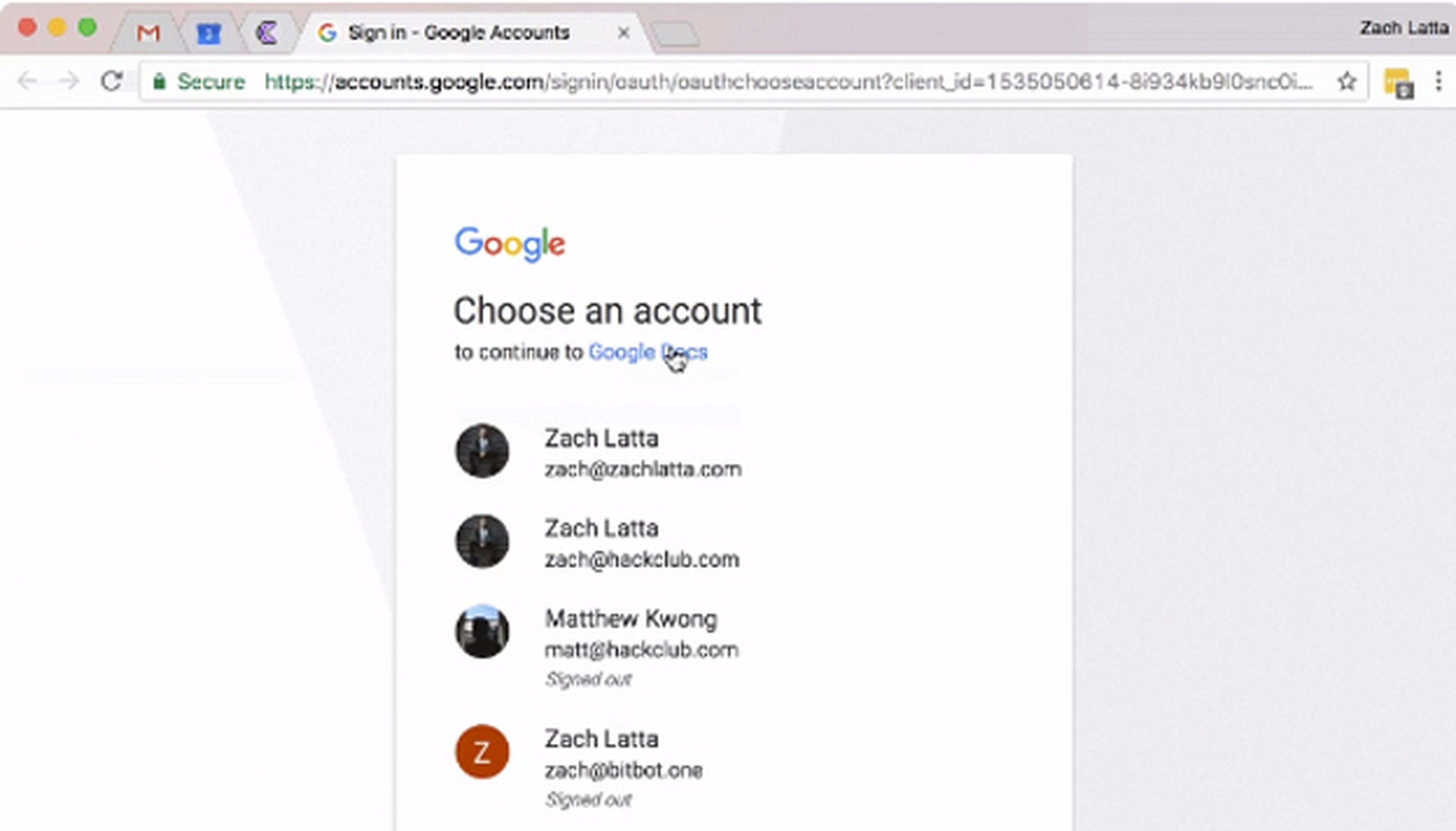La página falsa de inicio de sesión de Gmail