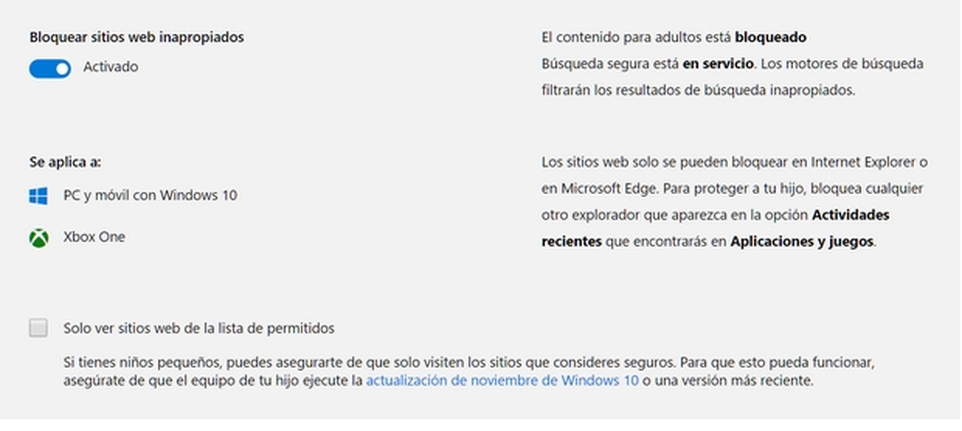 Cómo activar y configurar el control parental de Windows 10