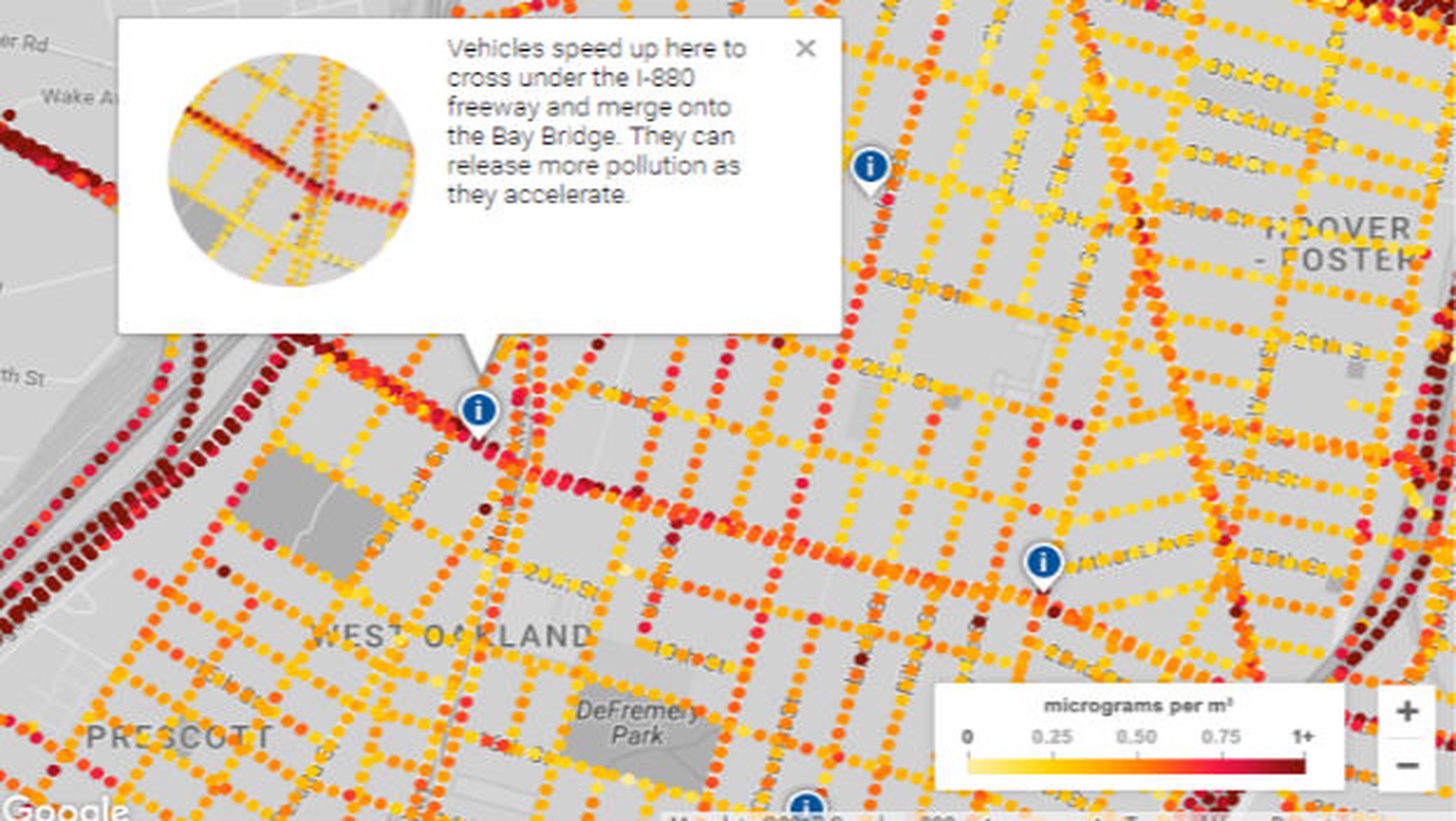 El nuevo proyecto de Google quiere mostrar la contaminación en tiempo real en Maps.