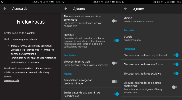 Focus el navegador an nimo de Firefox llega a Google Play