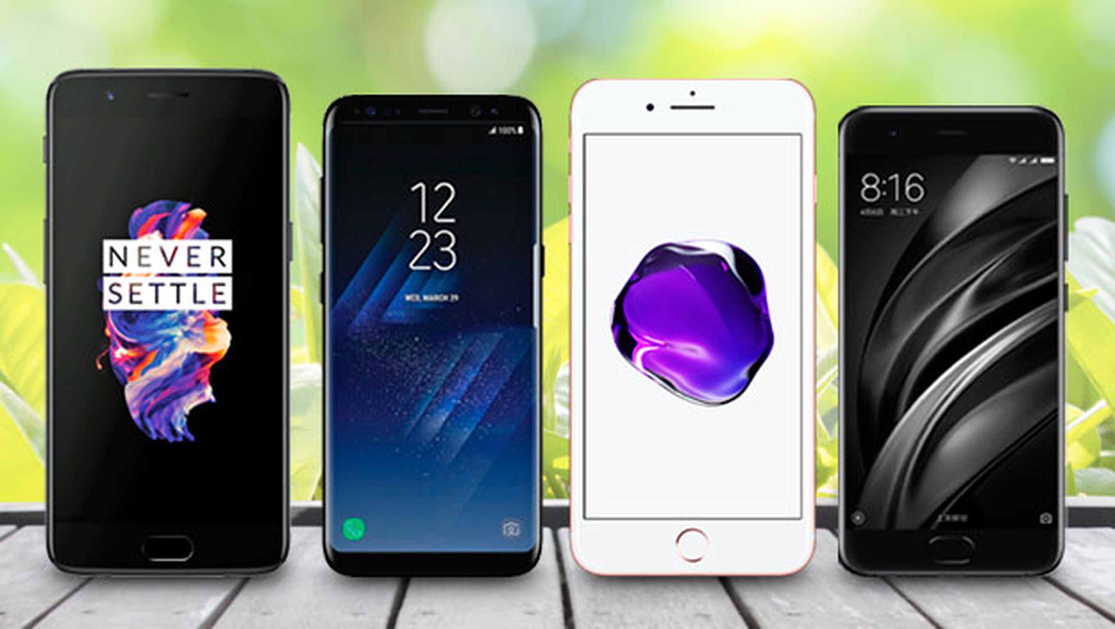 Comparativa: OnePlus 5 vs Samsung Galaxy S8+ vs iPhone 7 Plus vs Xiaomi Mi 6
