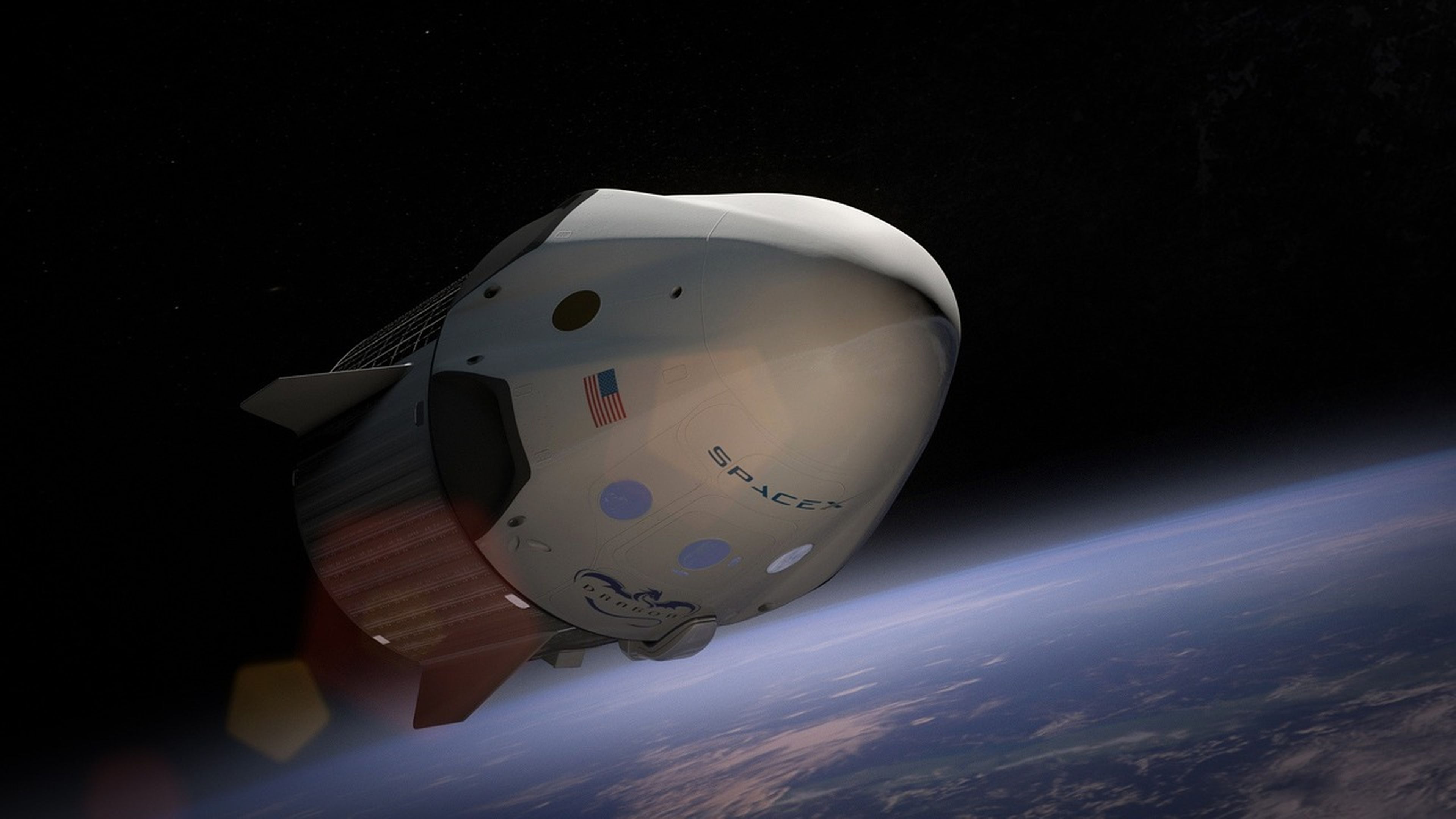 Cohete de SpaceX en el espacio