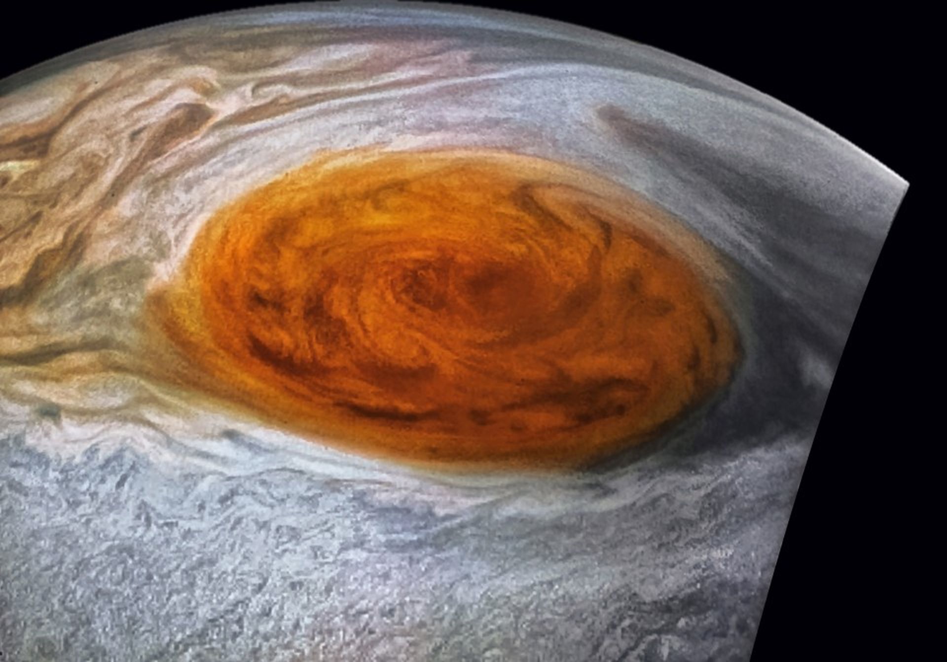 La NASA publica las mejores imágenes de la Gran Mancha Roja de Júpiter