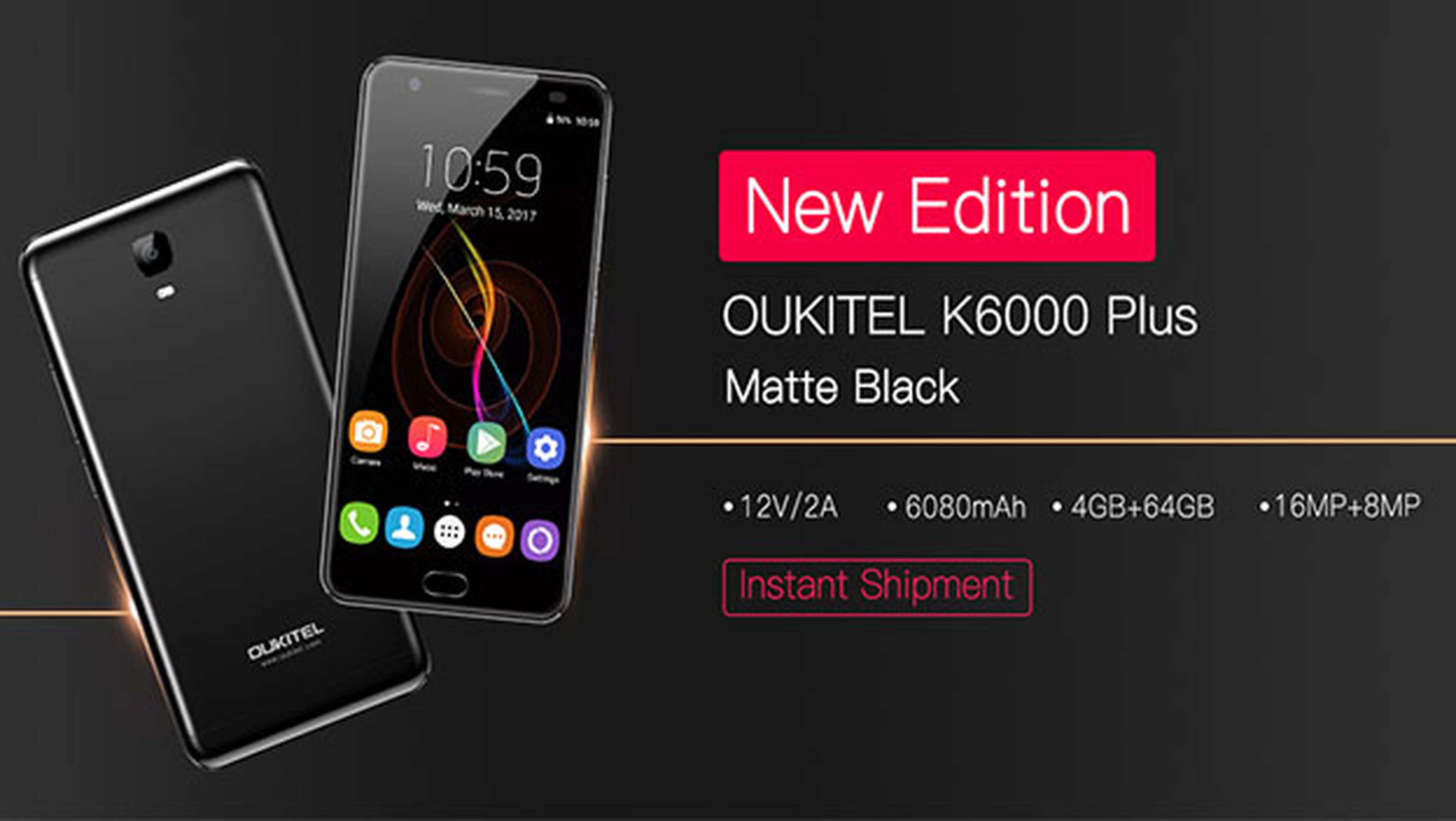 Matte Black, nuevo acabado para el Oukitel K6000 Plus