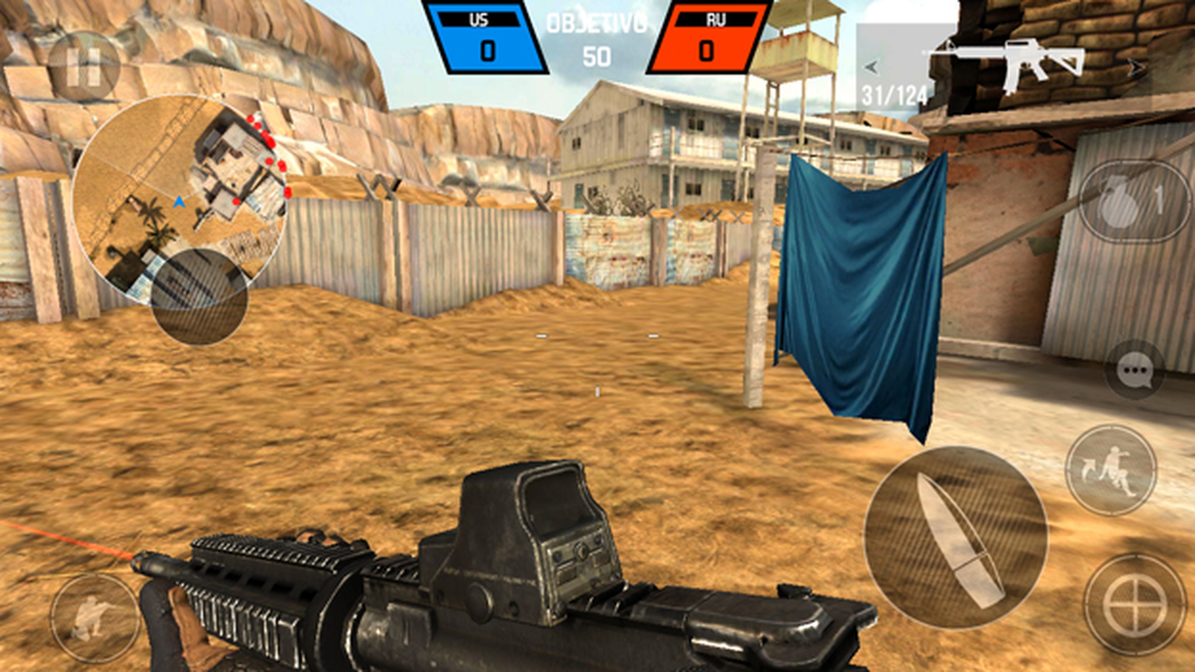 El juego Bullet Force ejecutándose en el Moto E4