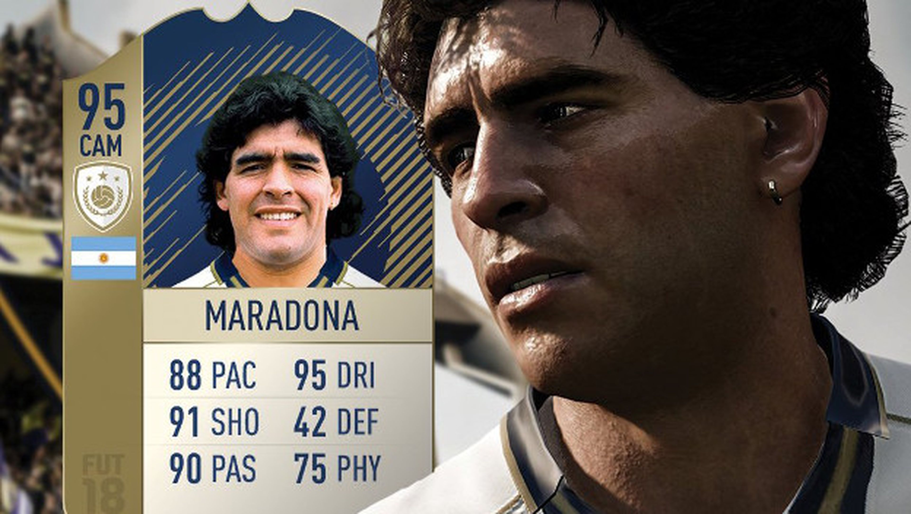 Podrás jugar con Maradona y otras leyendas en FIFA 18.