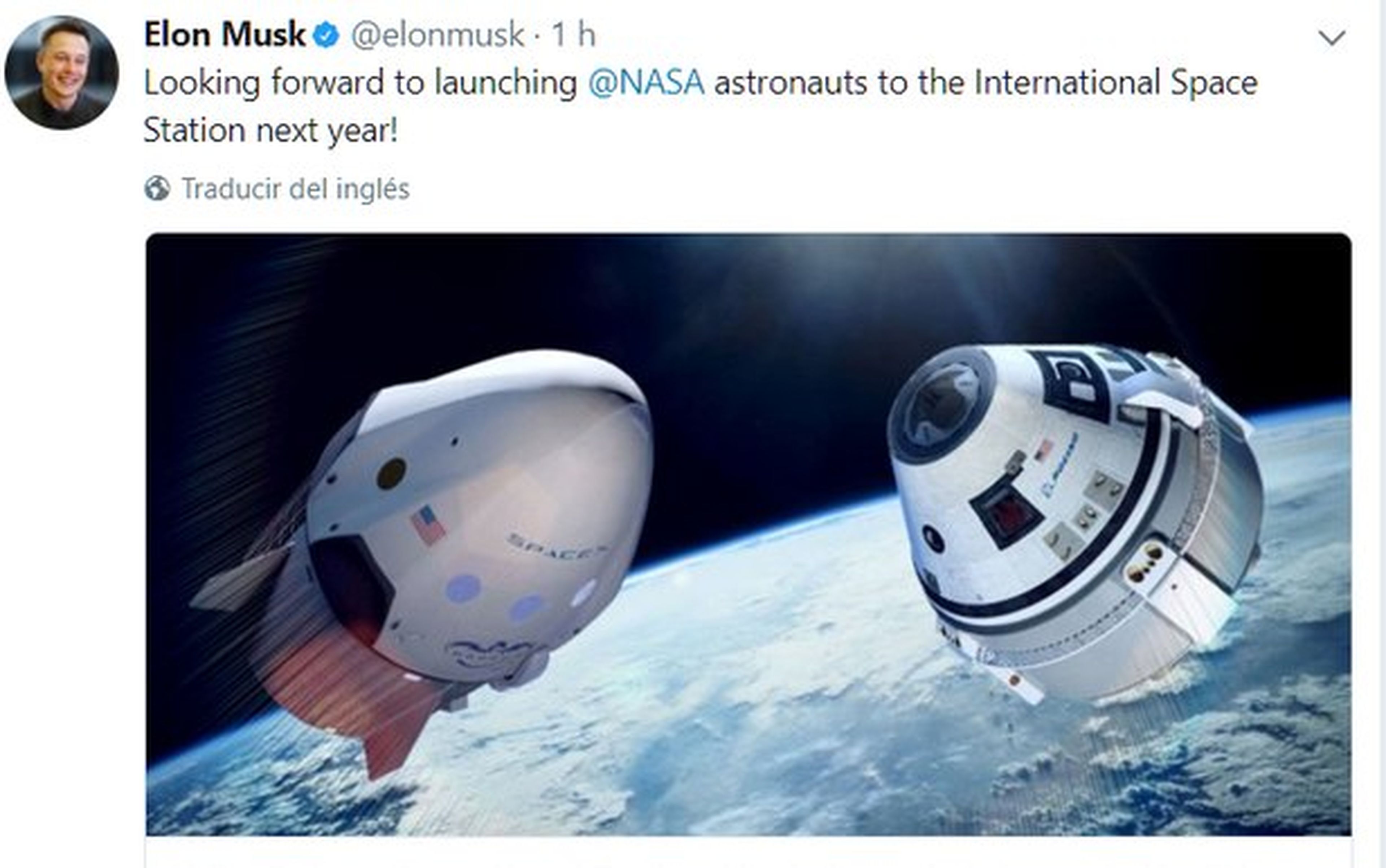 Elon Musk confima que Space X transportará astronautas en 2018