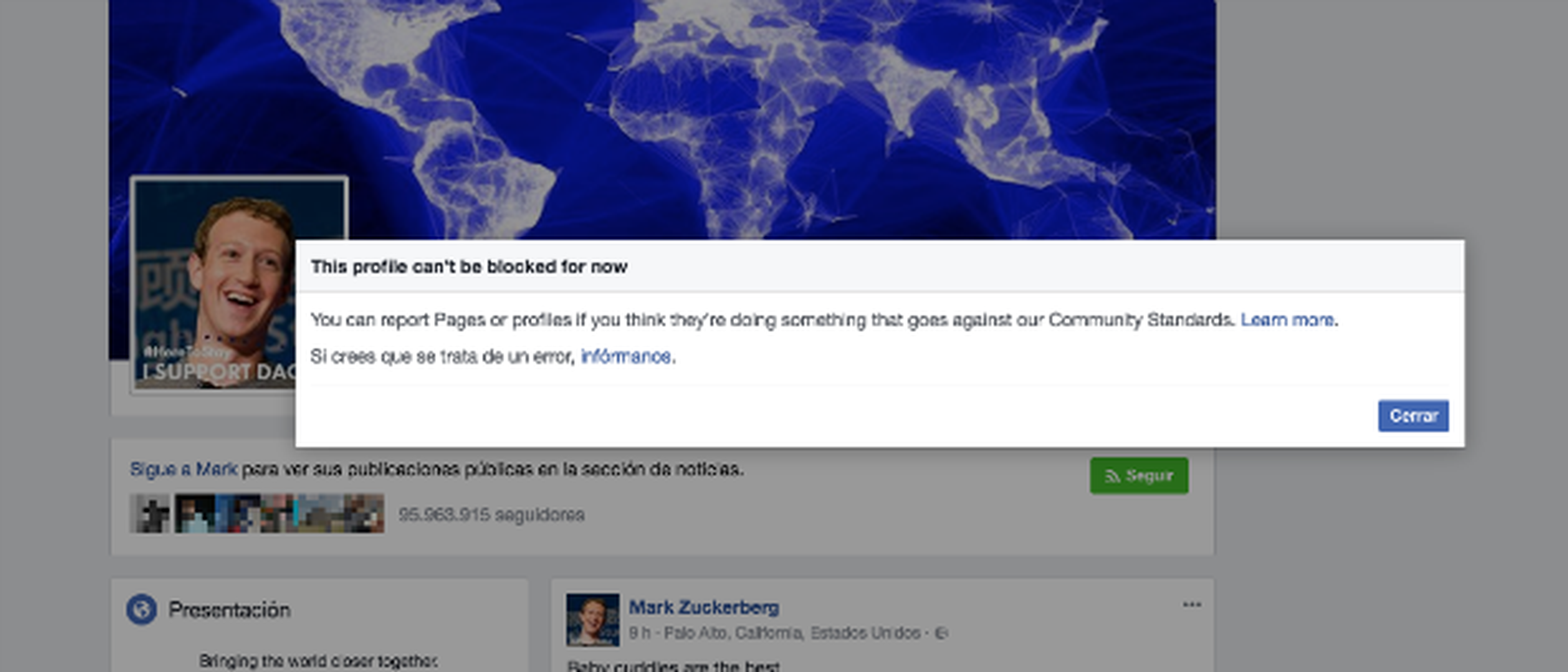 Bloquear a Zuckerberg en Facebook, misión imposible