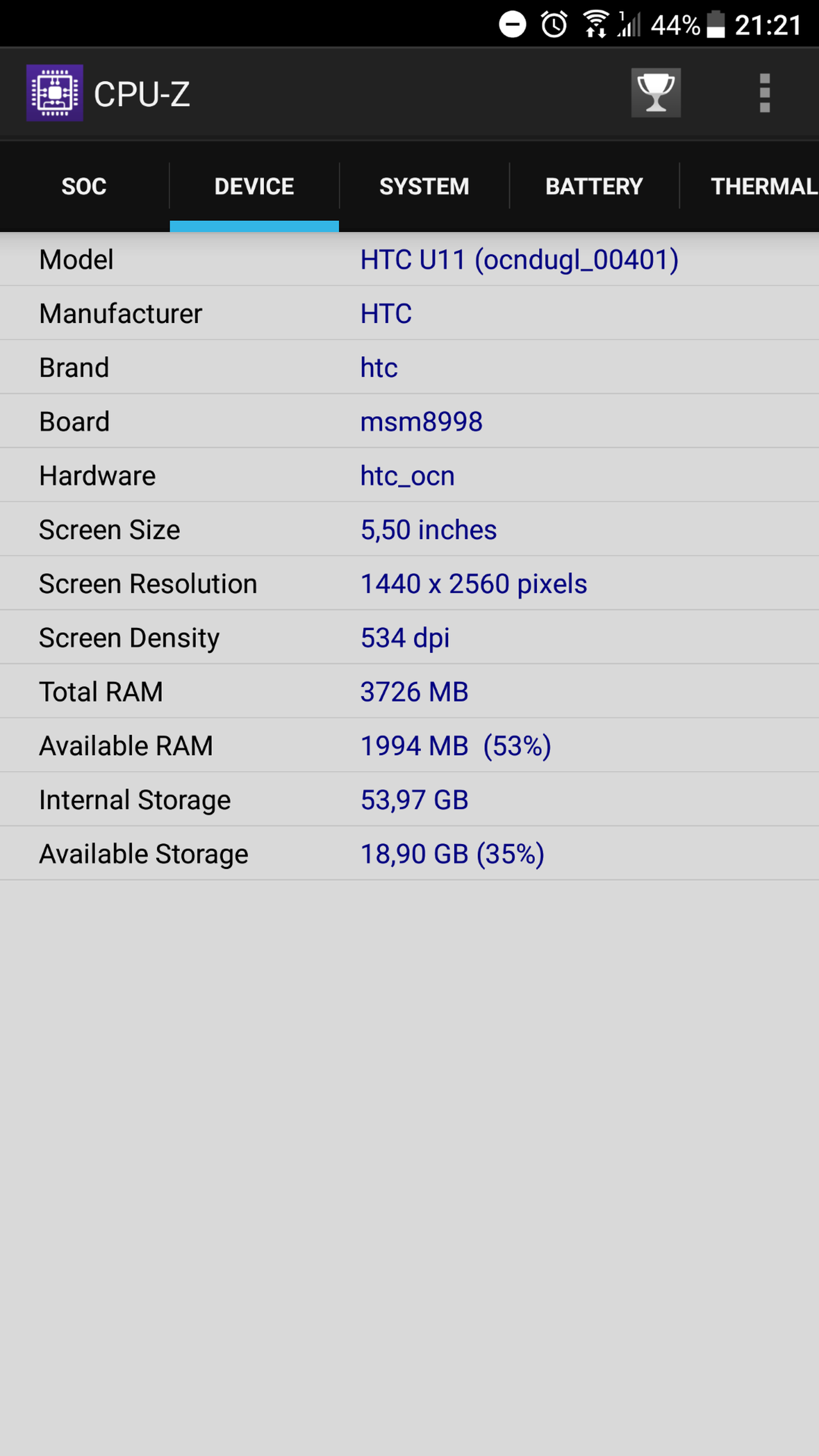 Pruebas de rendimiento y benchmarks del HTC U11