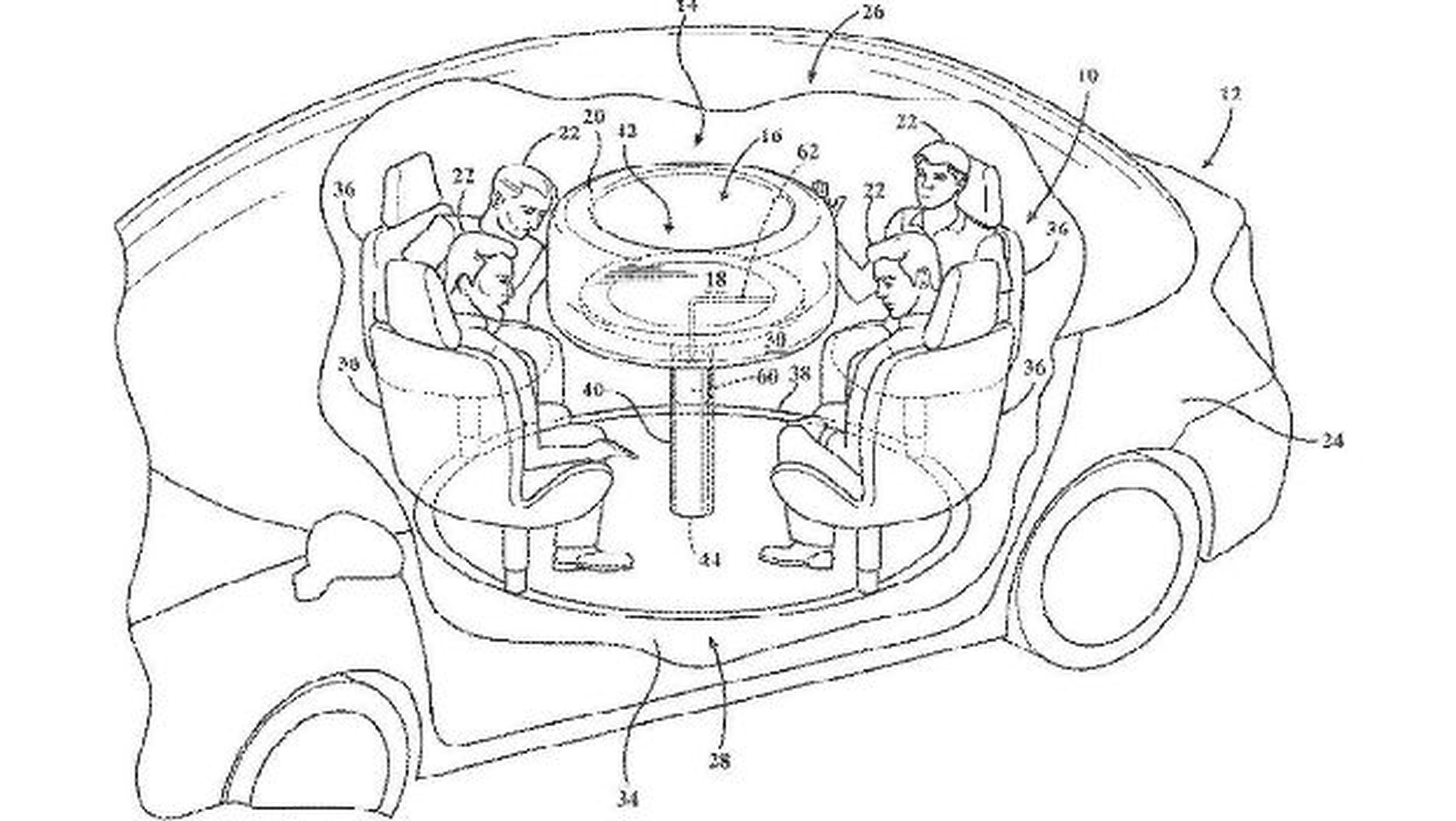 El futuro del coche autónomo tiene forma de salón, según la última patente de Ford.