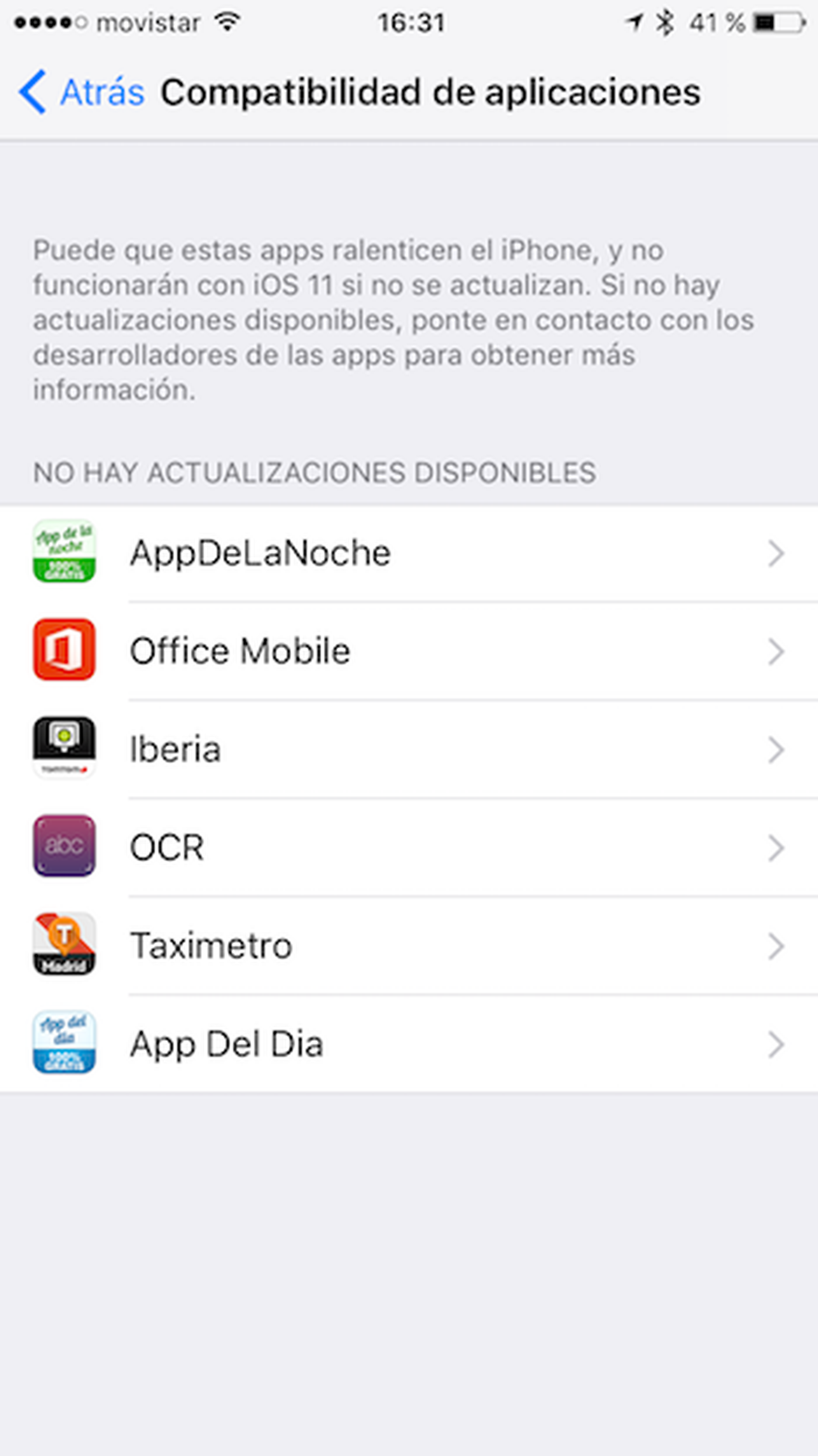 Apps incompatibles iOS 11
