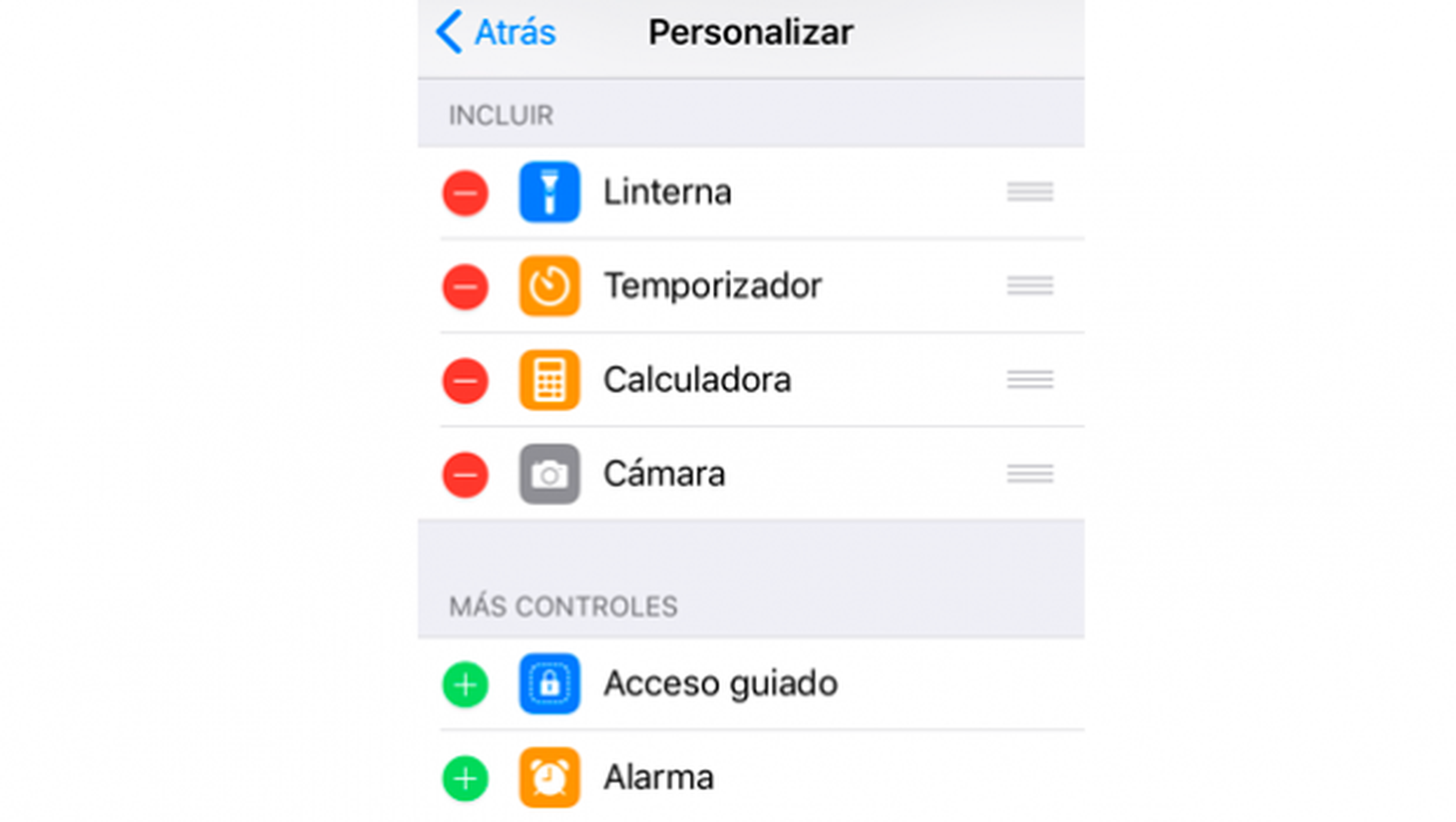 Personalizar Centro de Control iOS 11