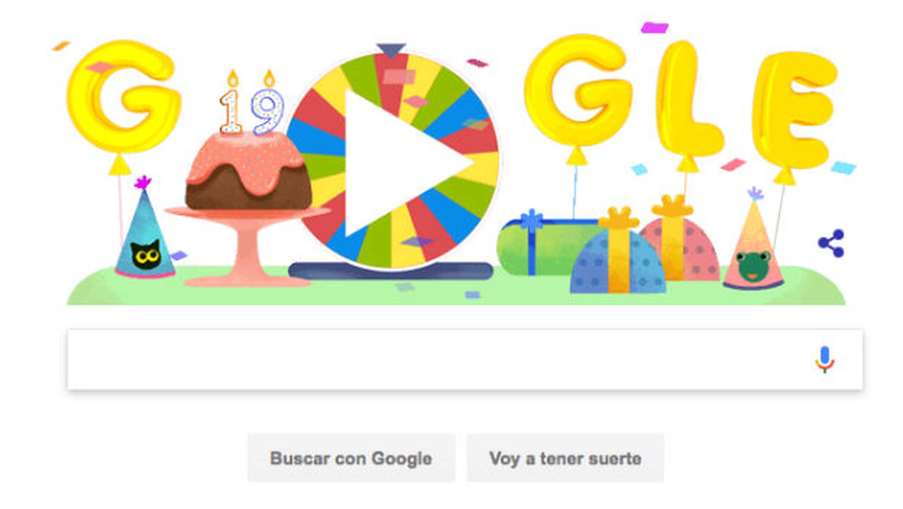 Google regala un Doodle con 19 juegos por su cumpleaños.