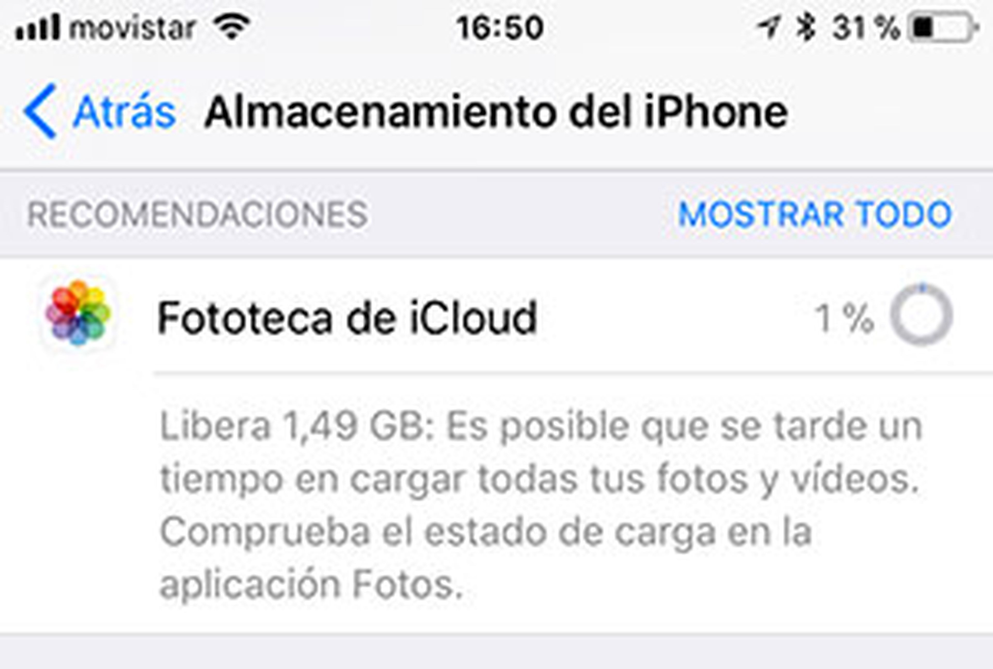 Guardas fotos en iCloud