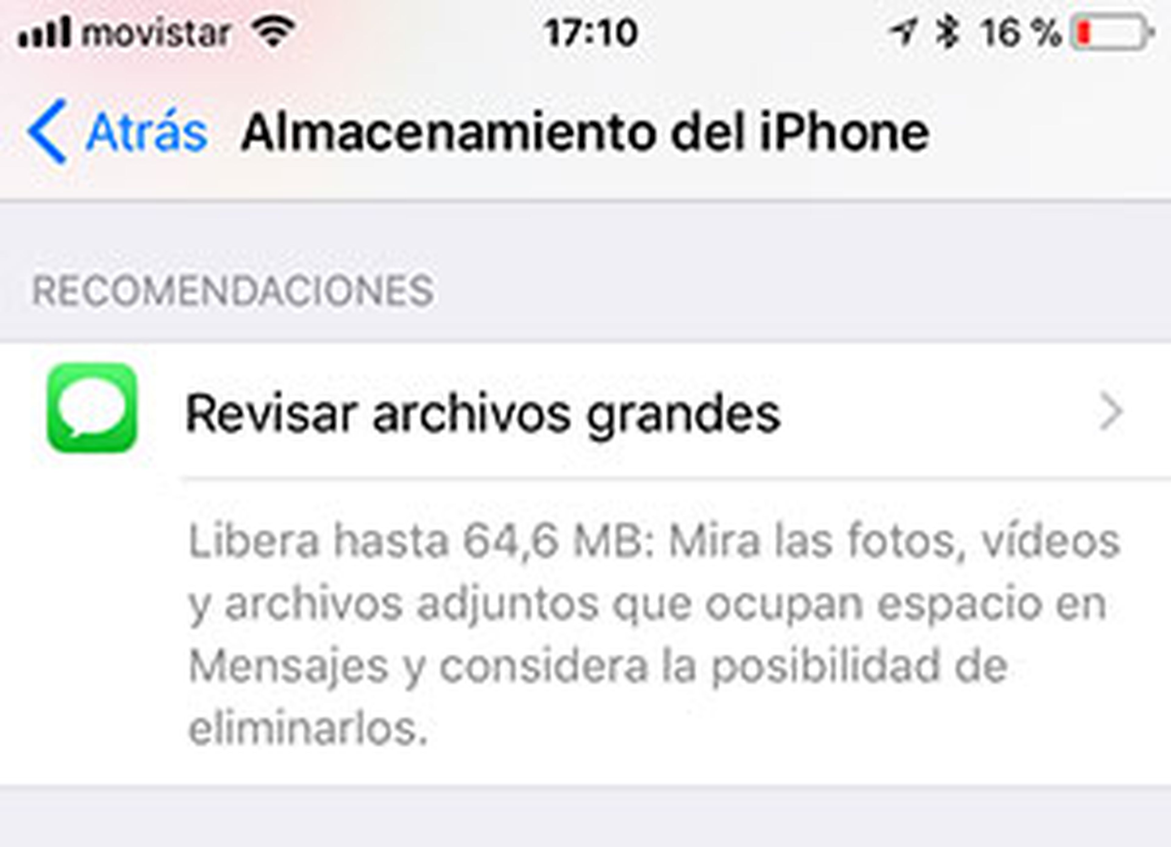 Revisa archivos grandes