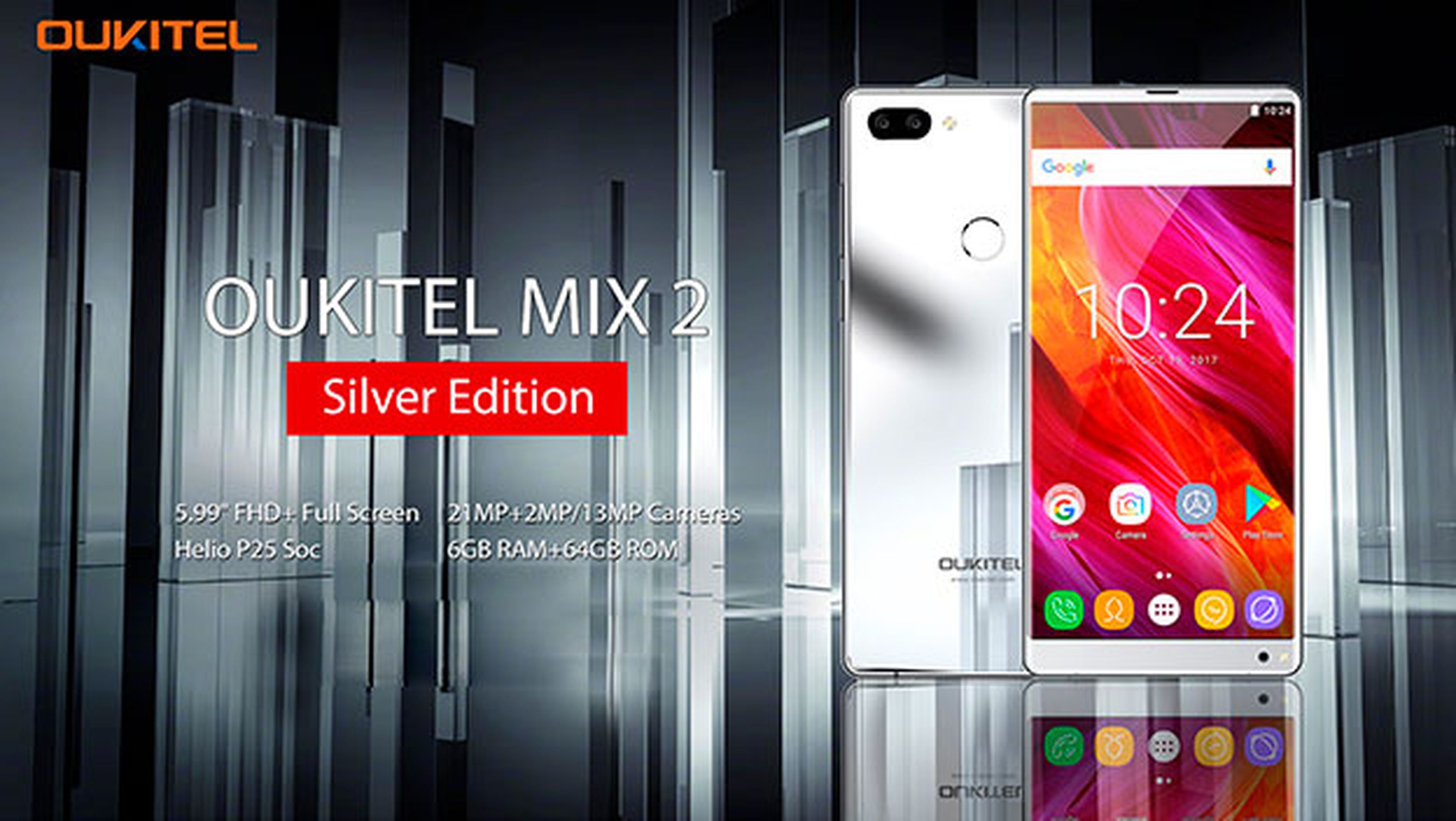 Oukitel Mix 2 también estará disponible en acabado plata