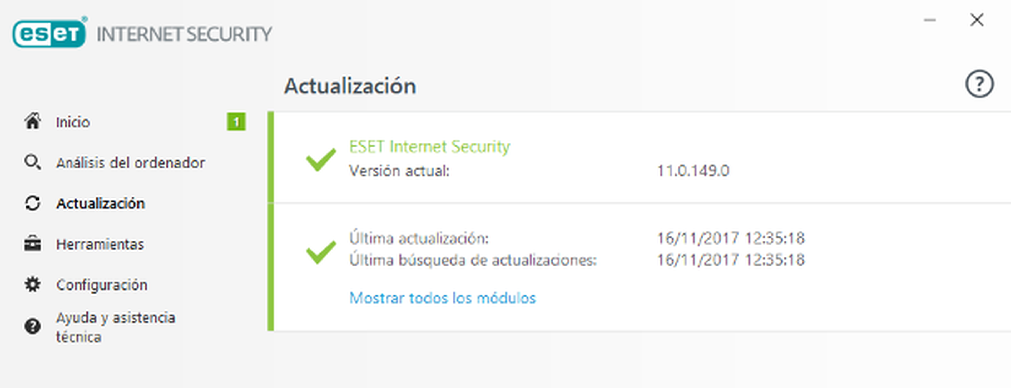 ESET Internet Security 2018 Actualización