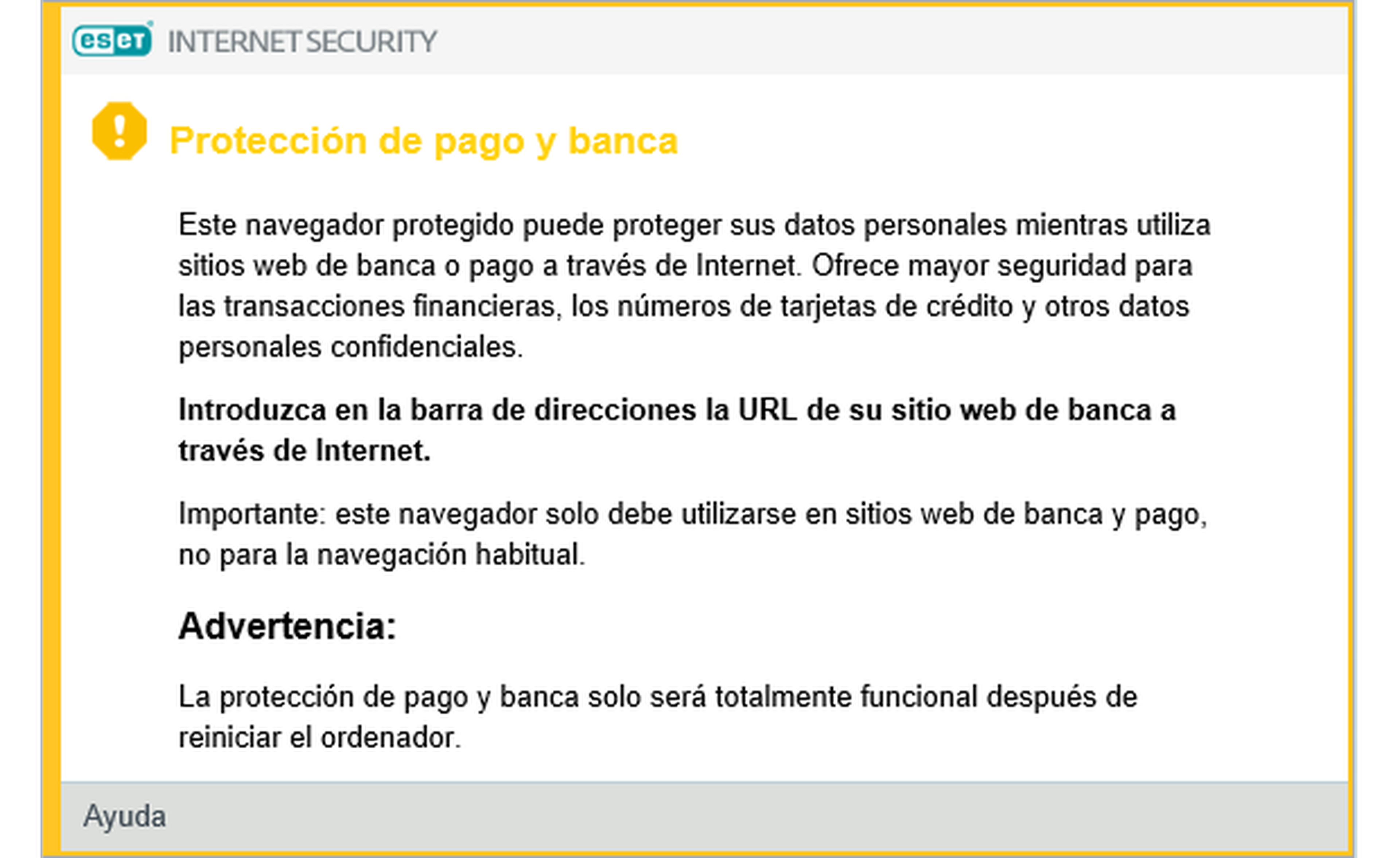 ESET Internet Security 2018 Protección de pago y banca online