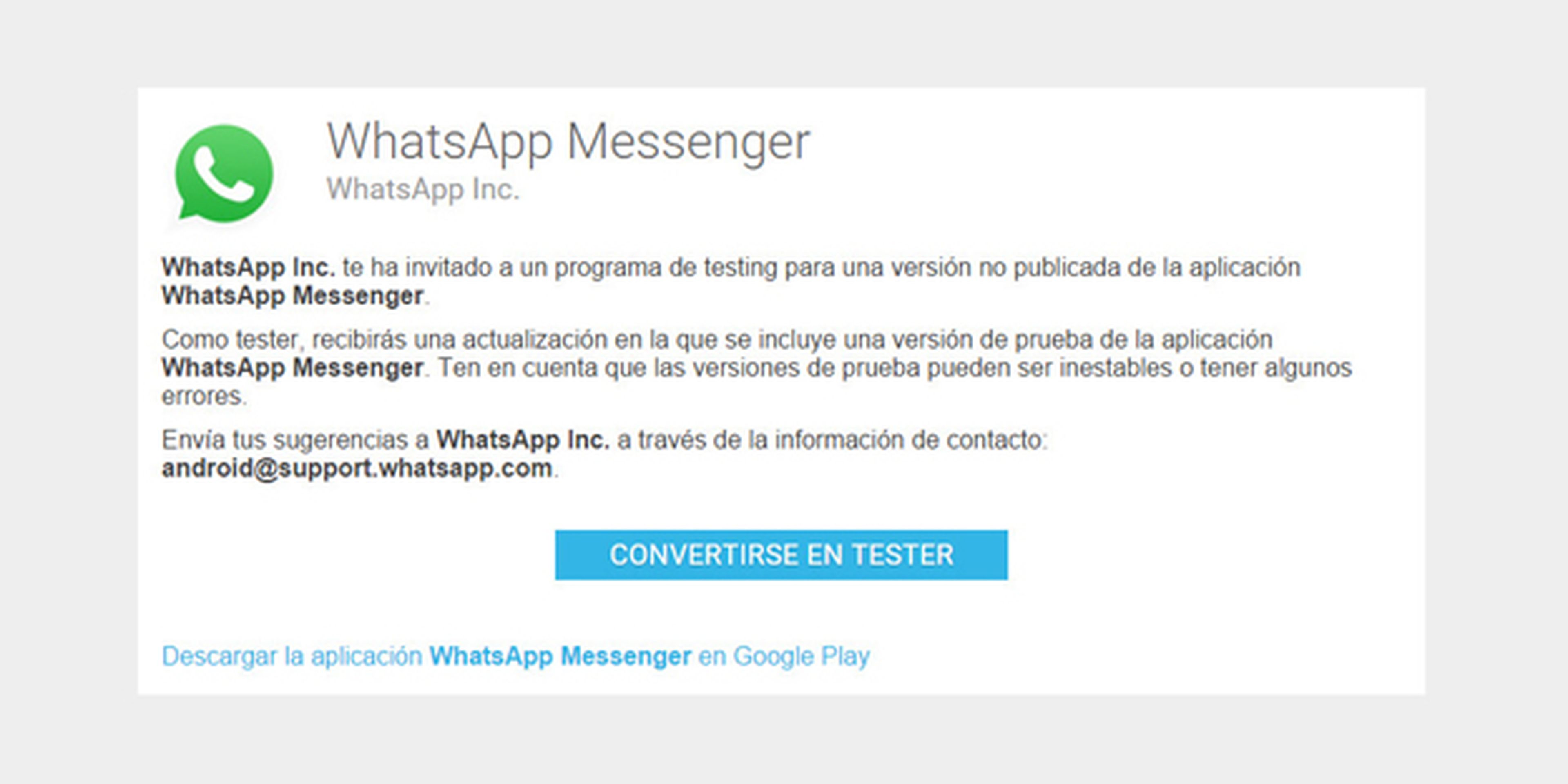 WhatsApp Messenger Beta