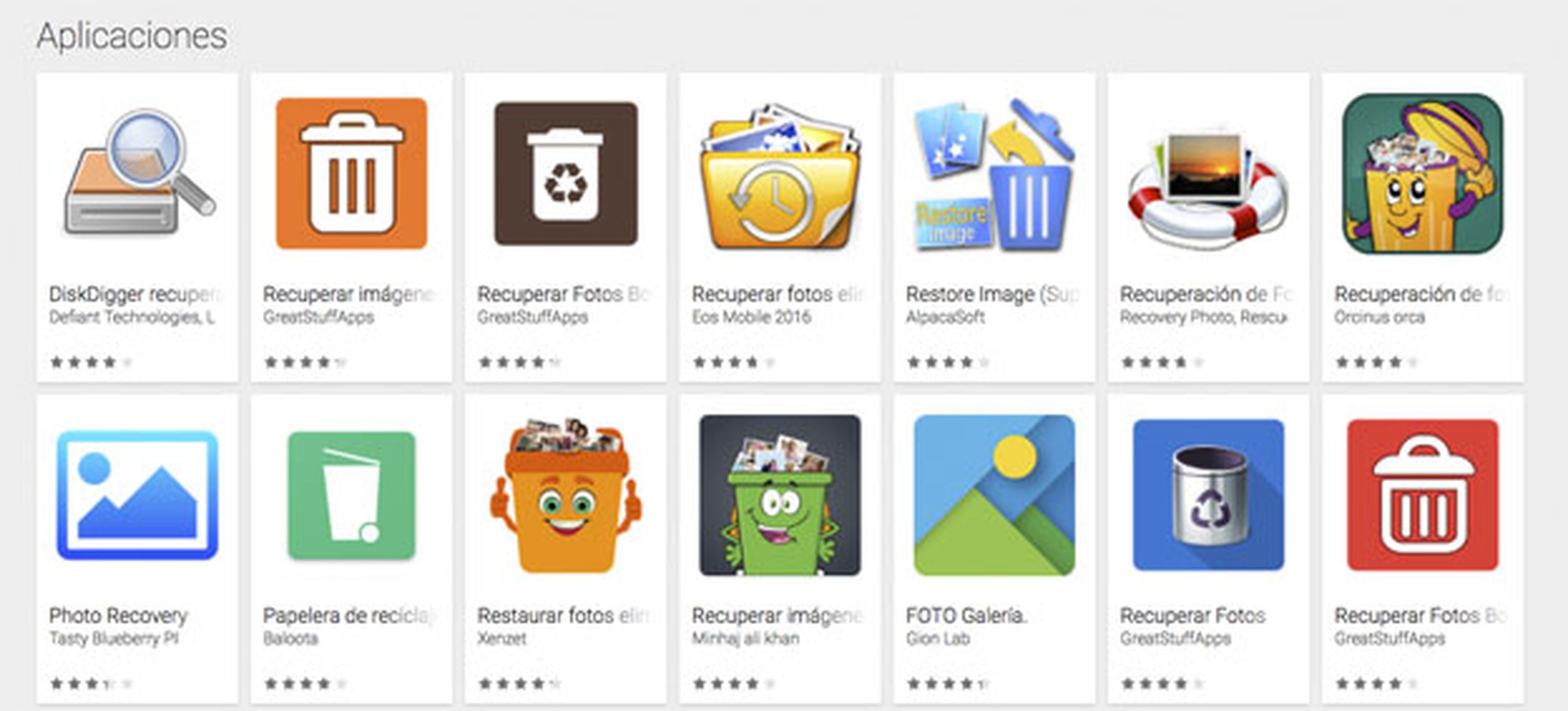 Los resultados que puedes encontrar en las aplicaciones de Google Play