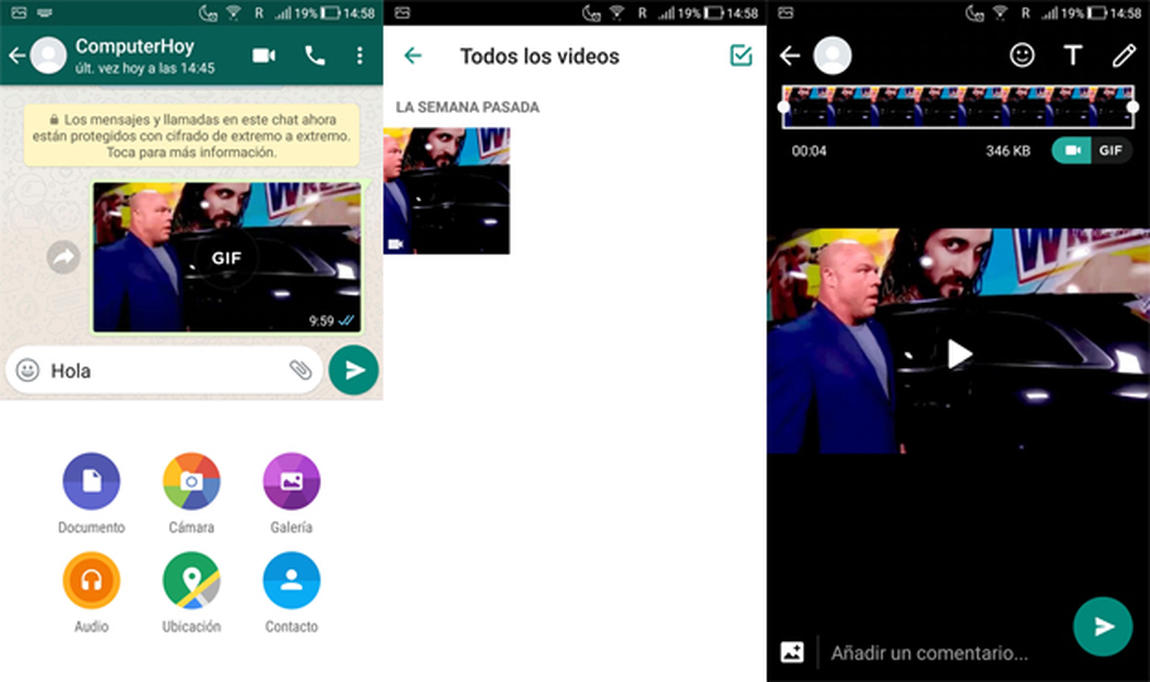 Convertir un vídeo en un GIF en WhatsApp