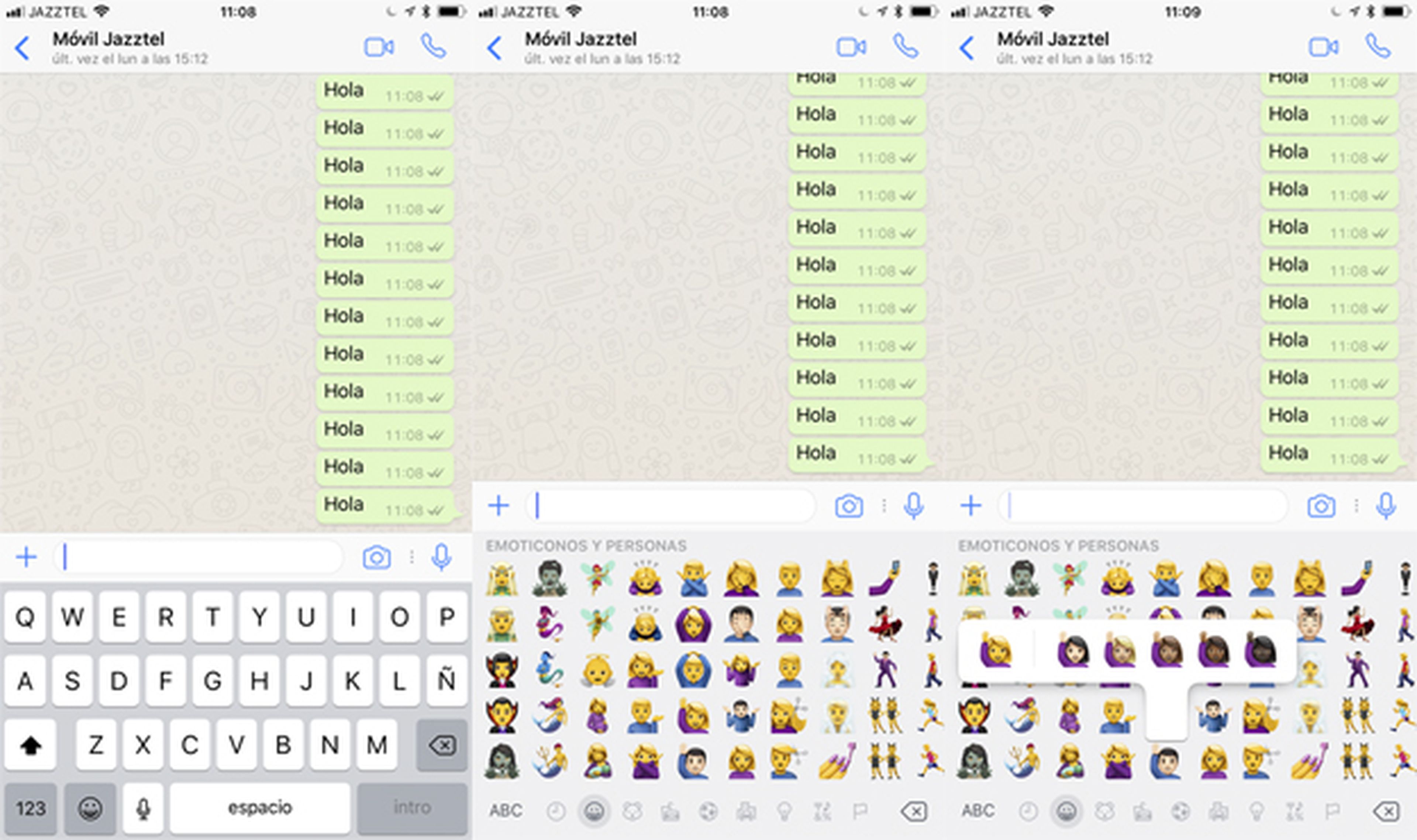 Nuevos emoticonos de WhatsApp en iOS