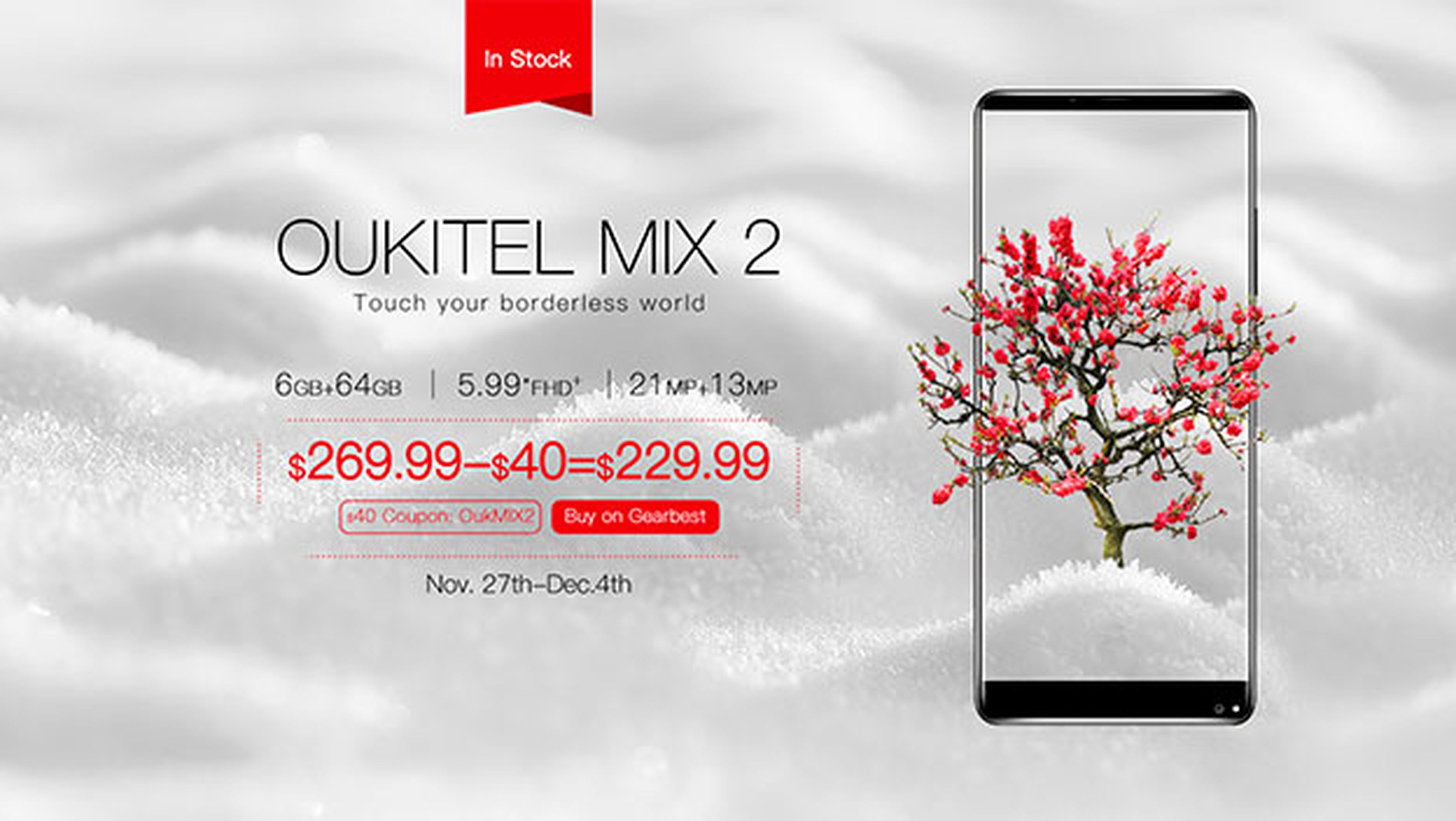 Oukitel Mix 2 ya a la venta con 40 dólares de descuento