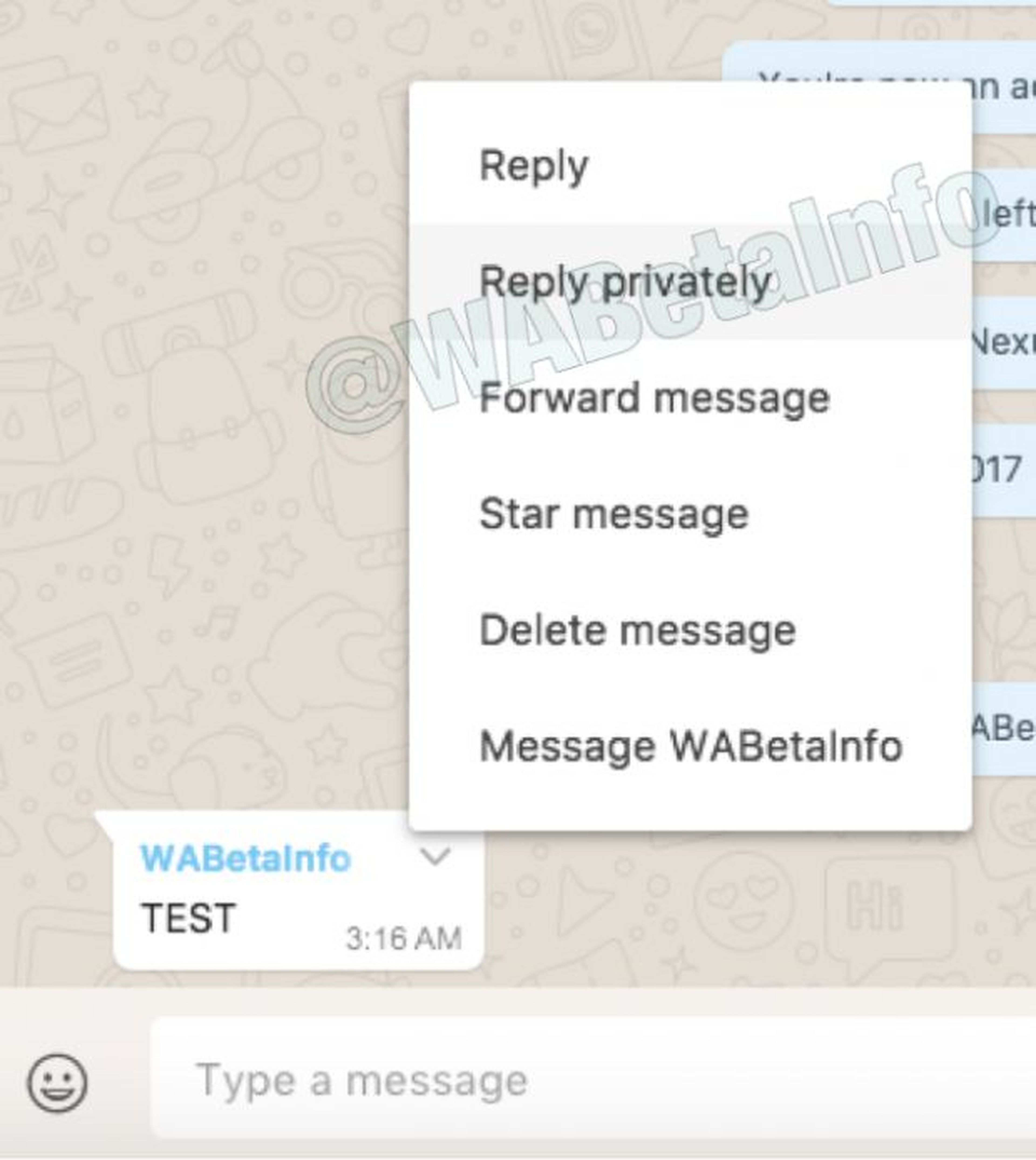 private reply whatsapp web