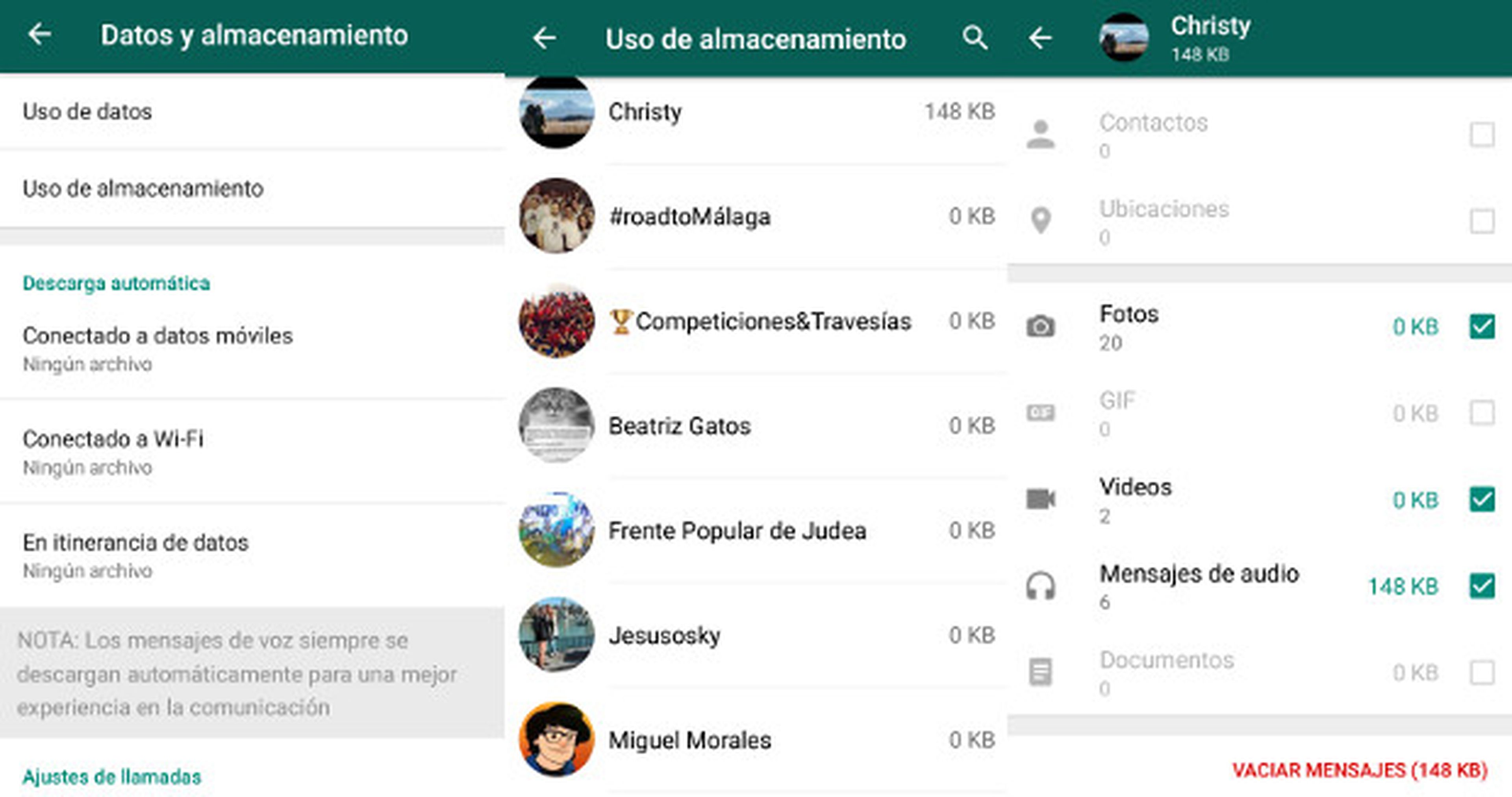 Cómo ahorrar espacio con WhatsApp en Android