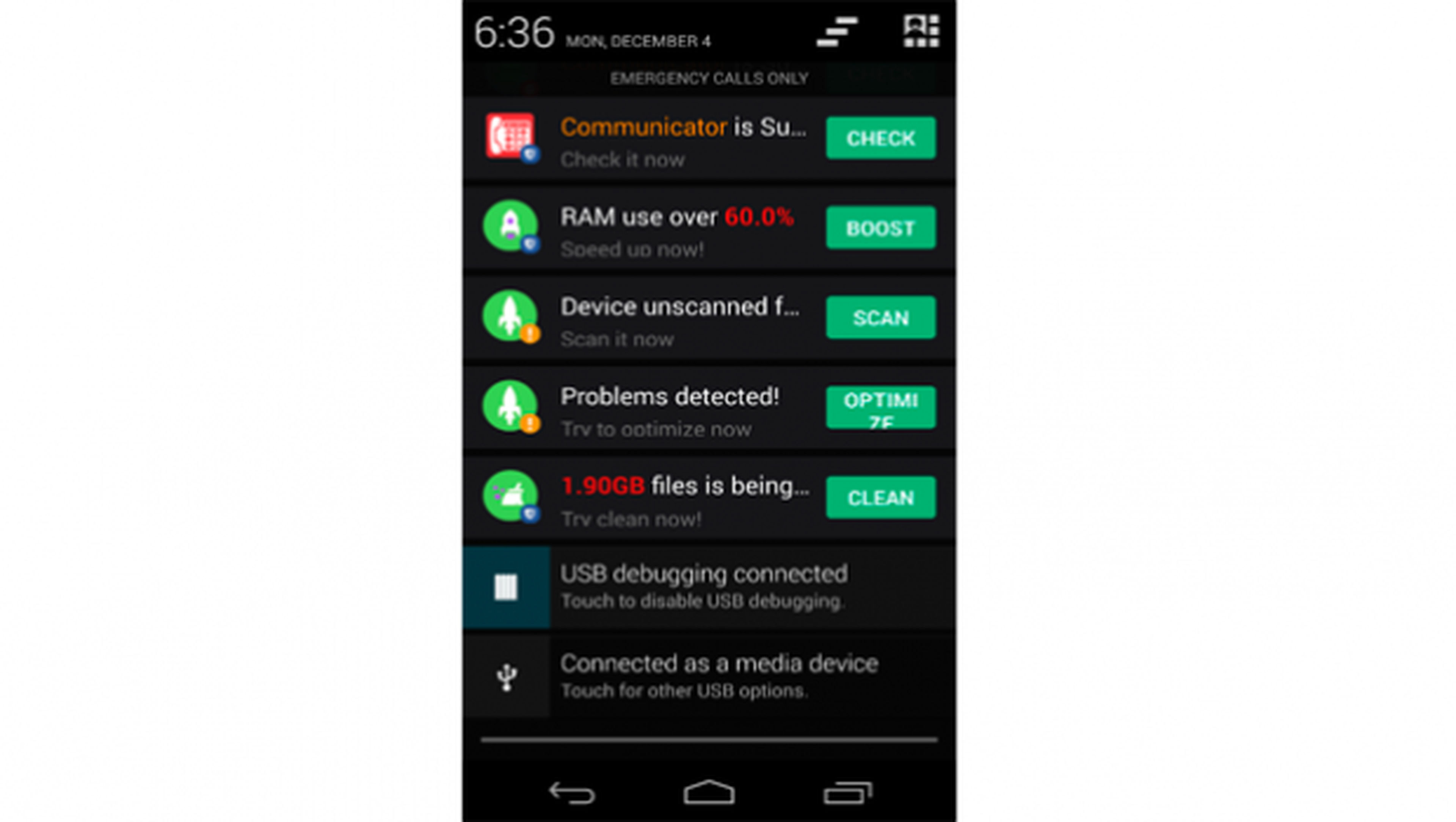 Eliminadas aplicaciones antivirus android falsas