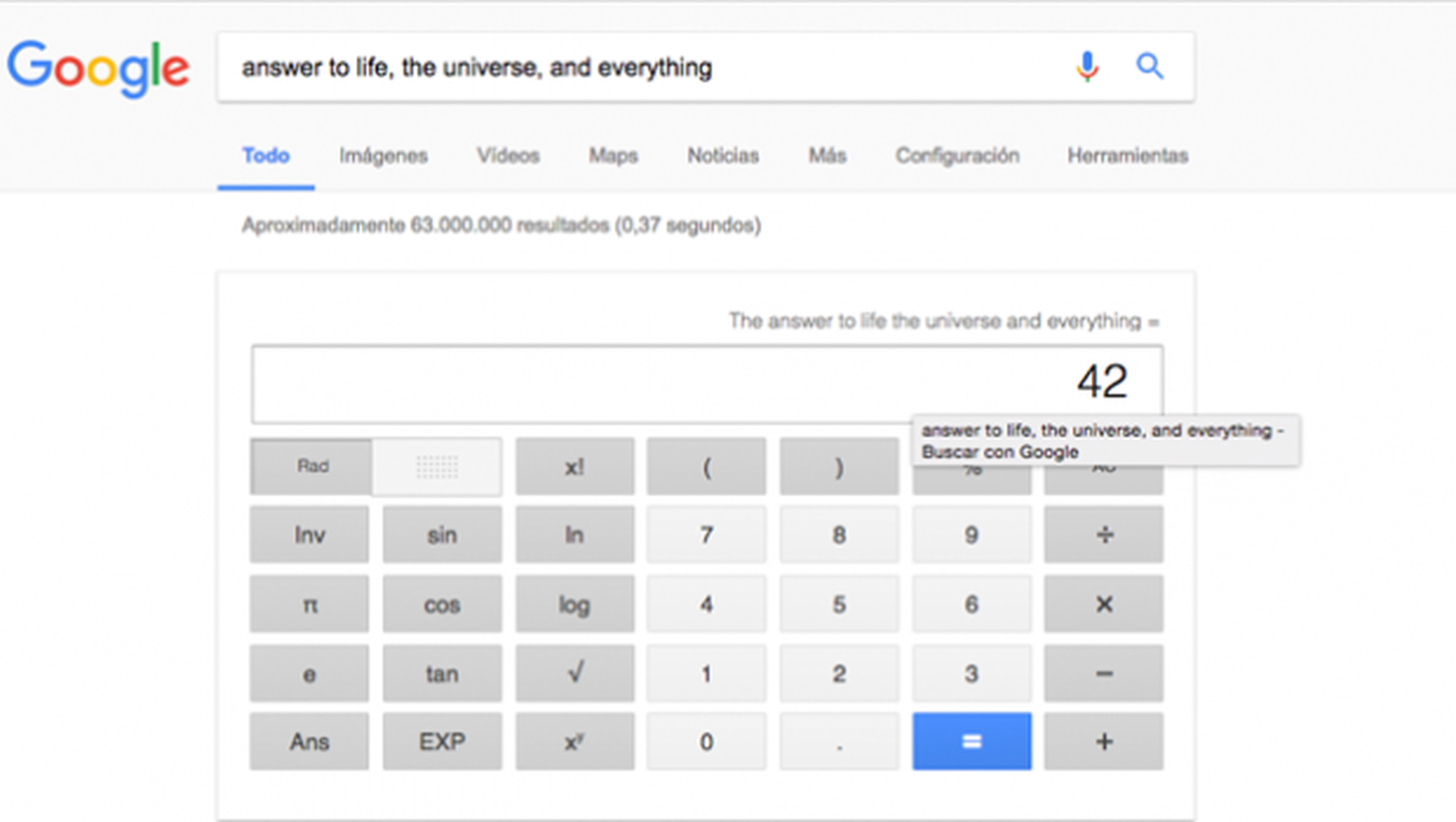 La respuesta al origen del universo, según Google