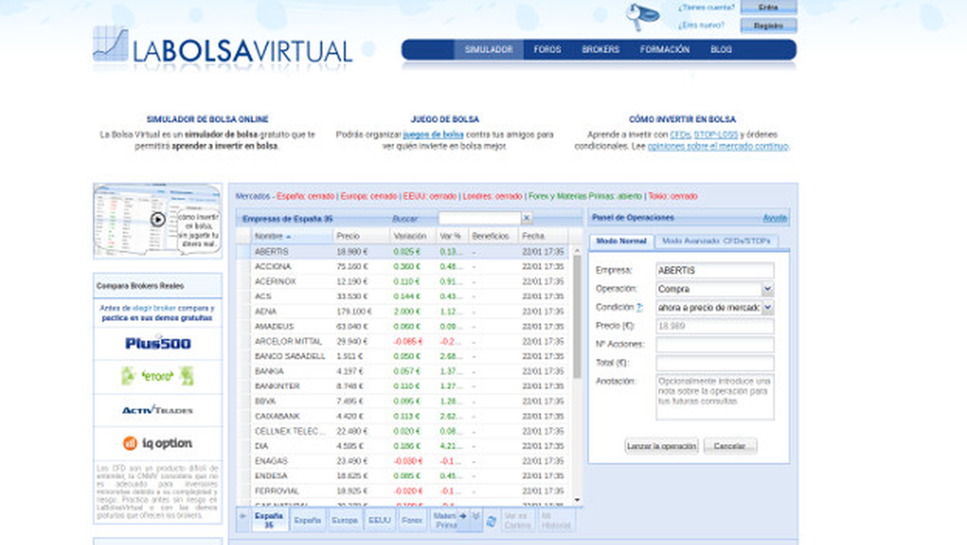 La bolsa virtual.