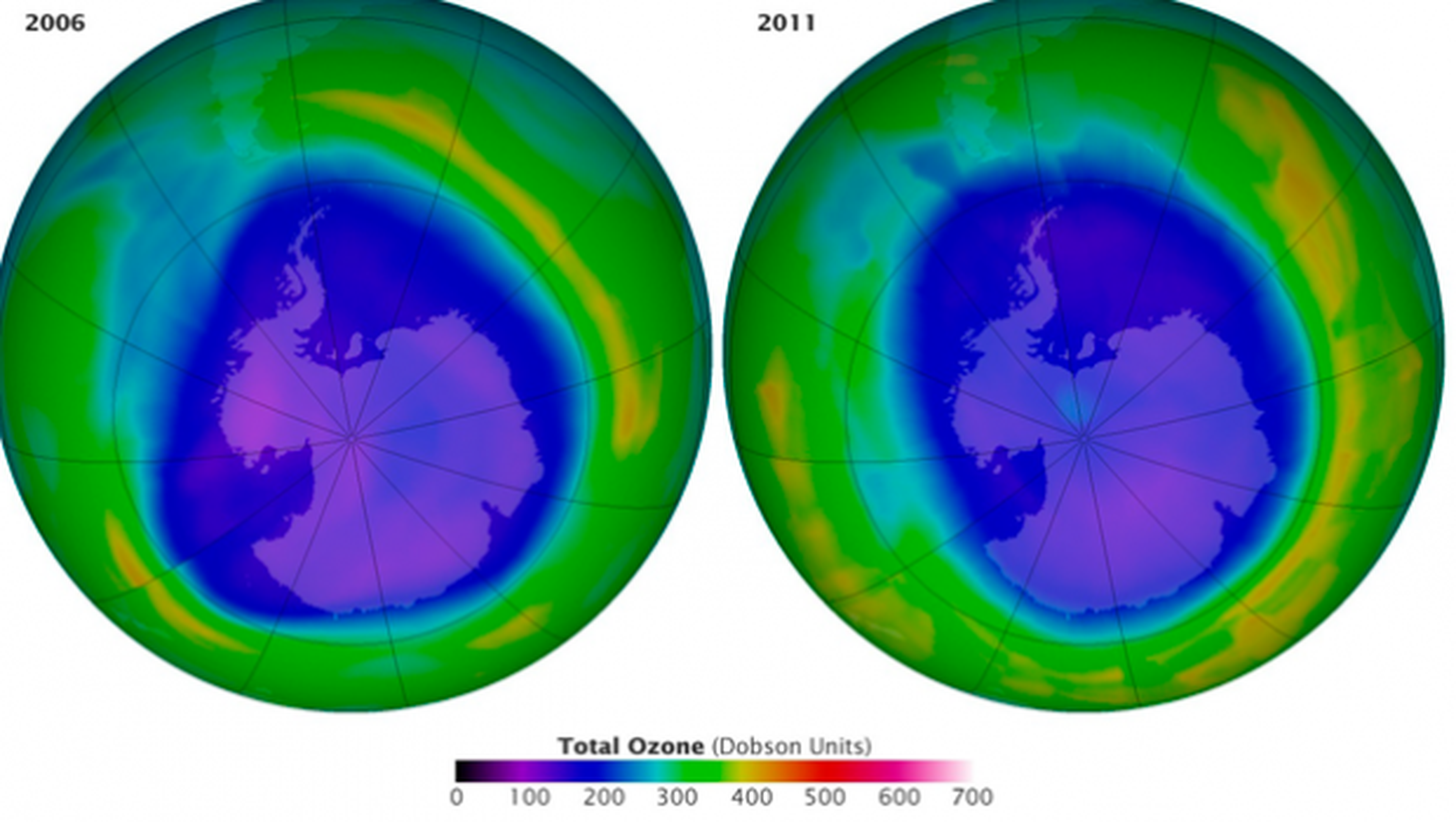 Evolución agujero capa de ozono