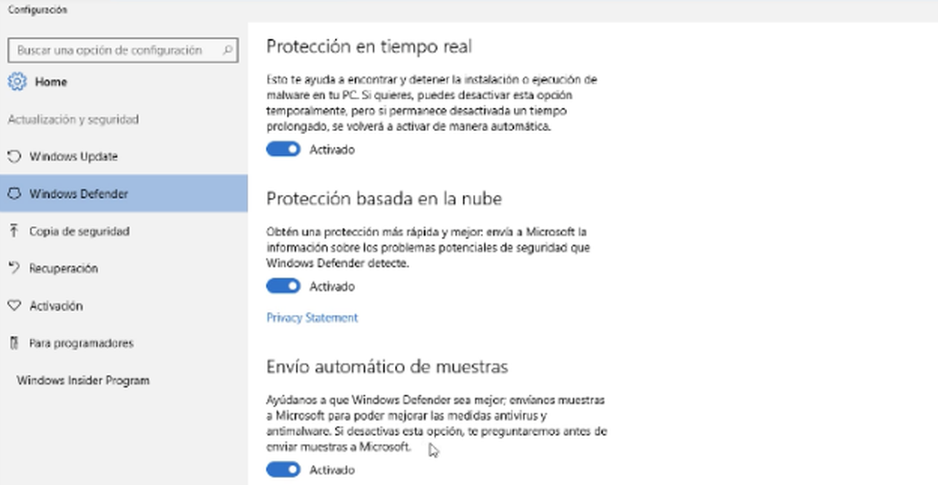 Windows Defender cómo configurar el antivirus de Windows 10