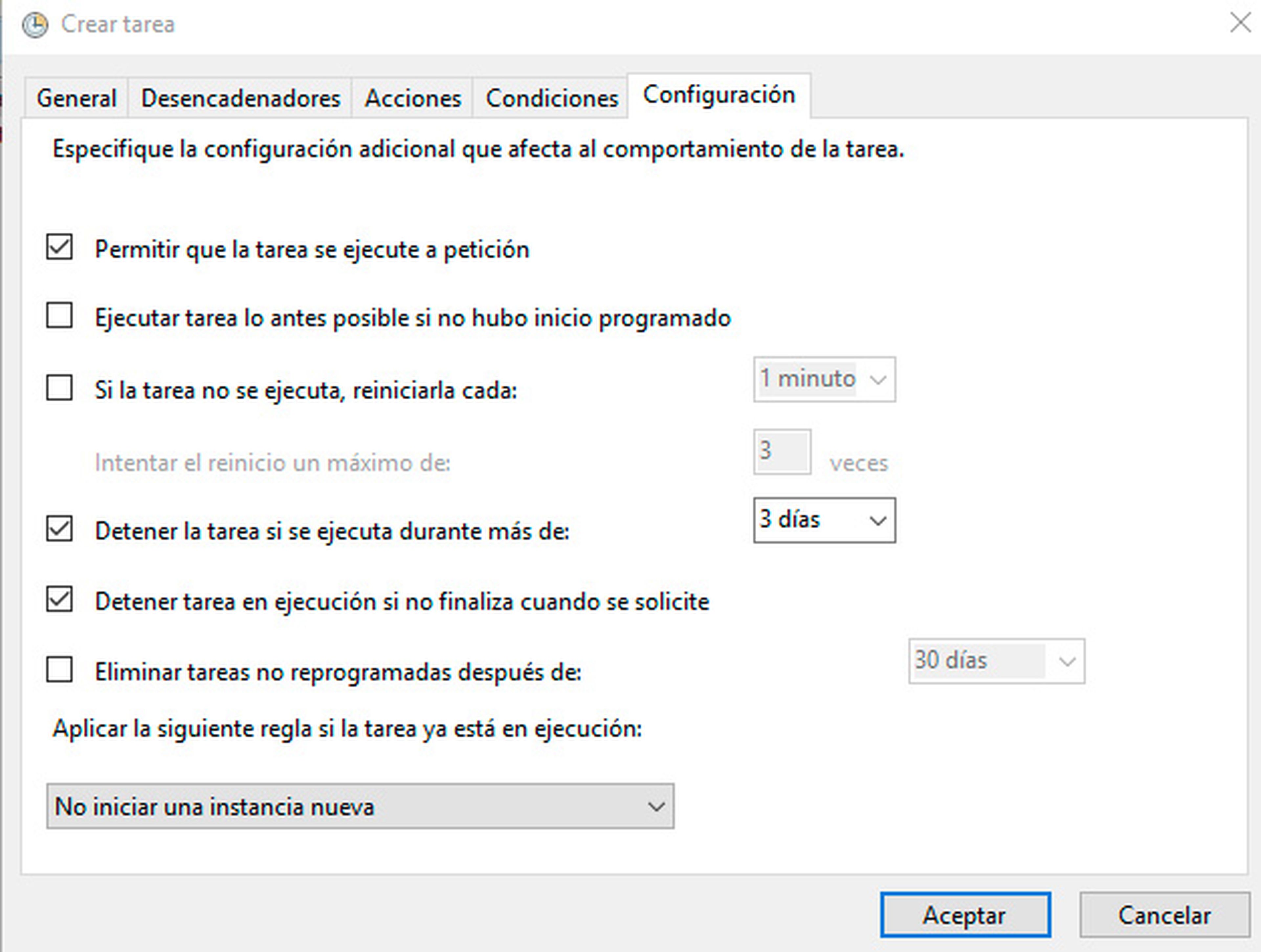 Programador de tareas Windows 10