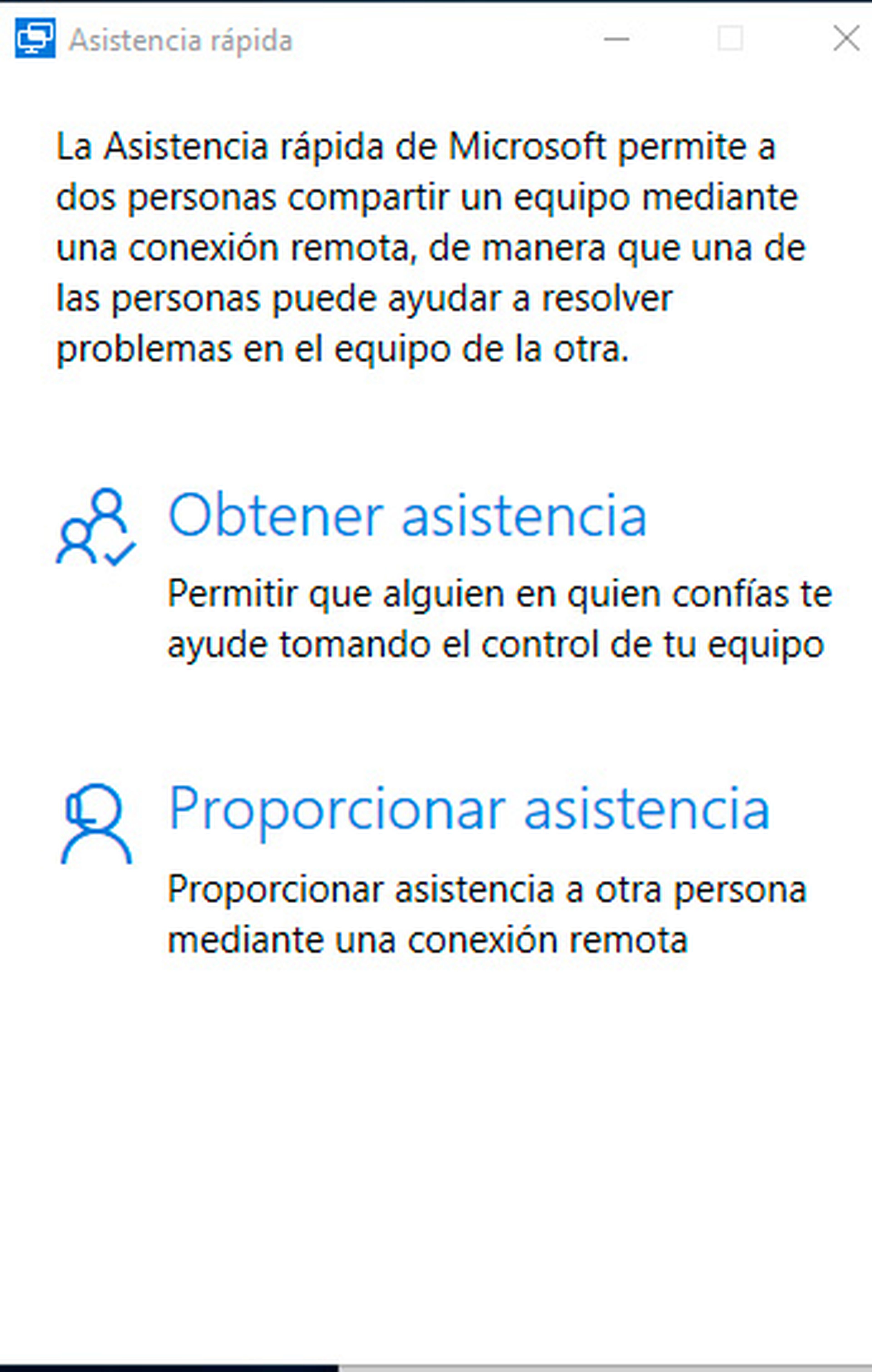 Asistencia rápida Windows 10
