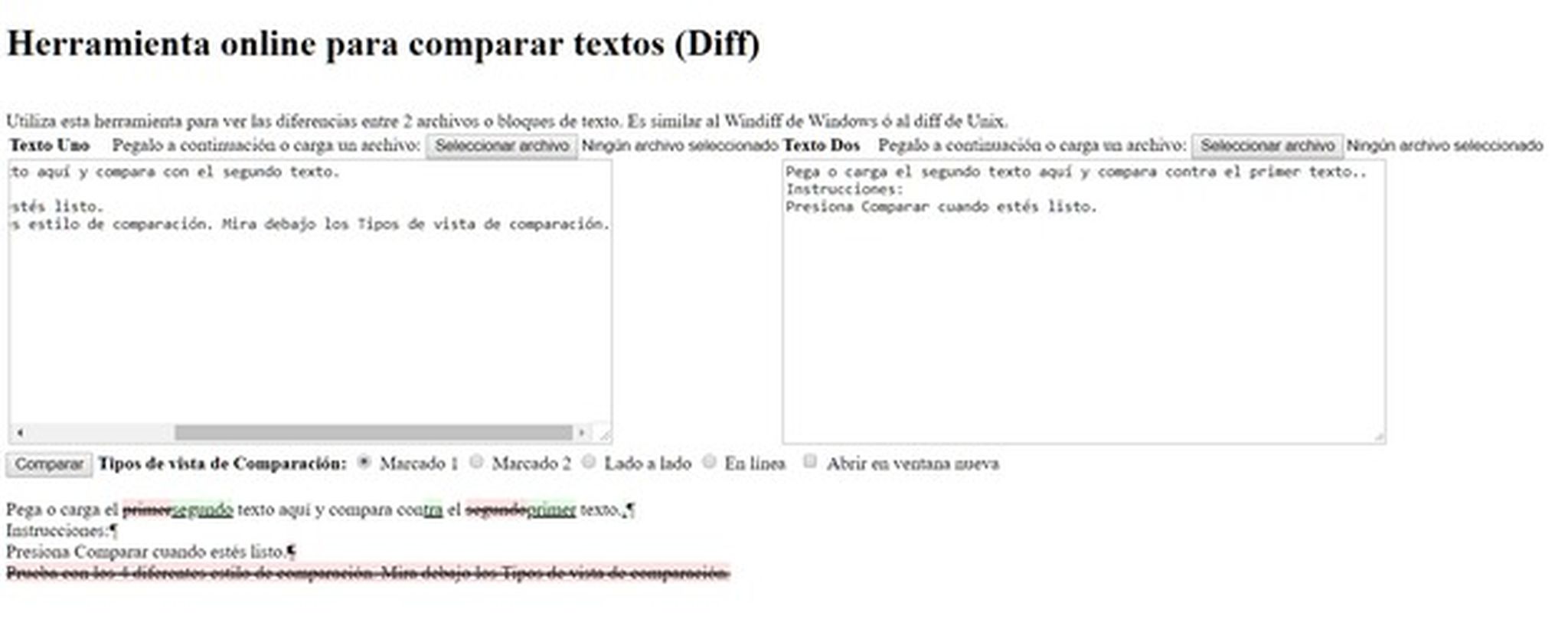 Comparar Dos Textos Para Ver Si Son Iguales