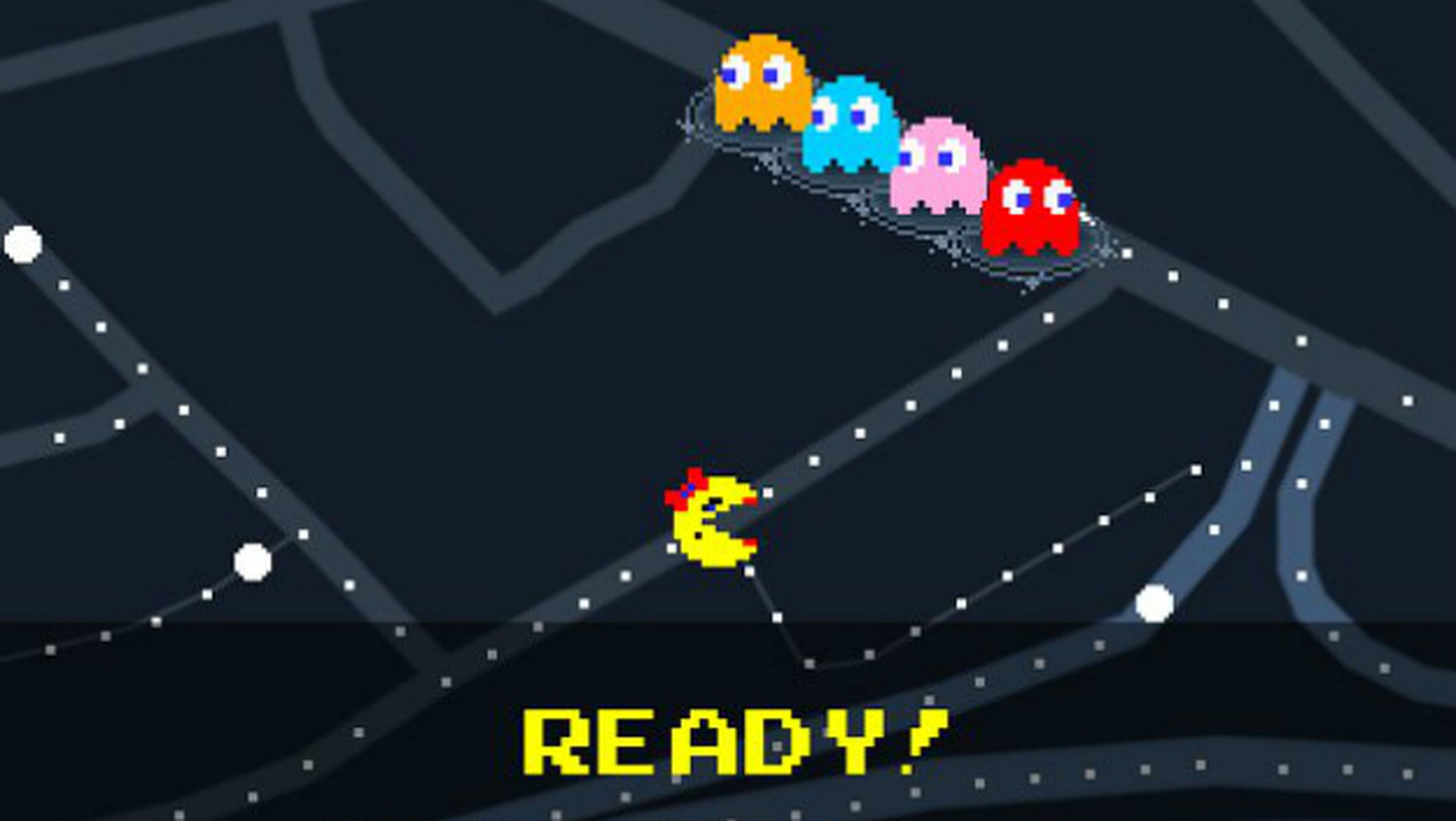 Jugar al Pacman en Google Maps.