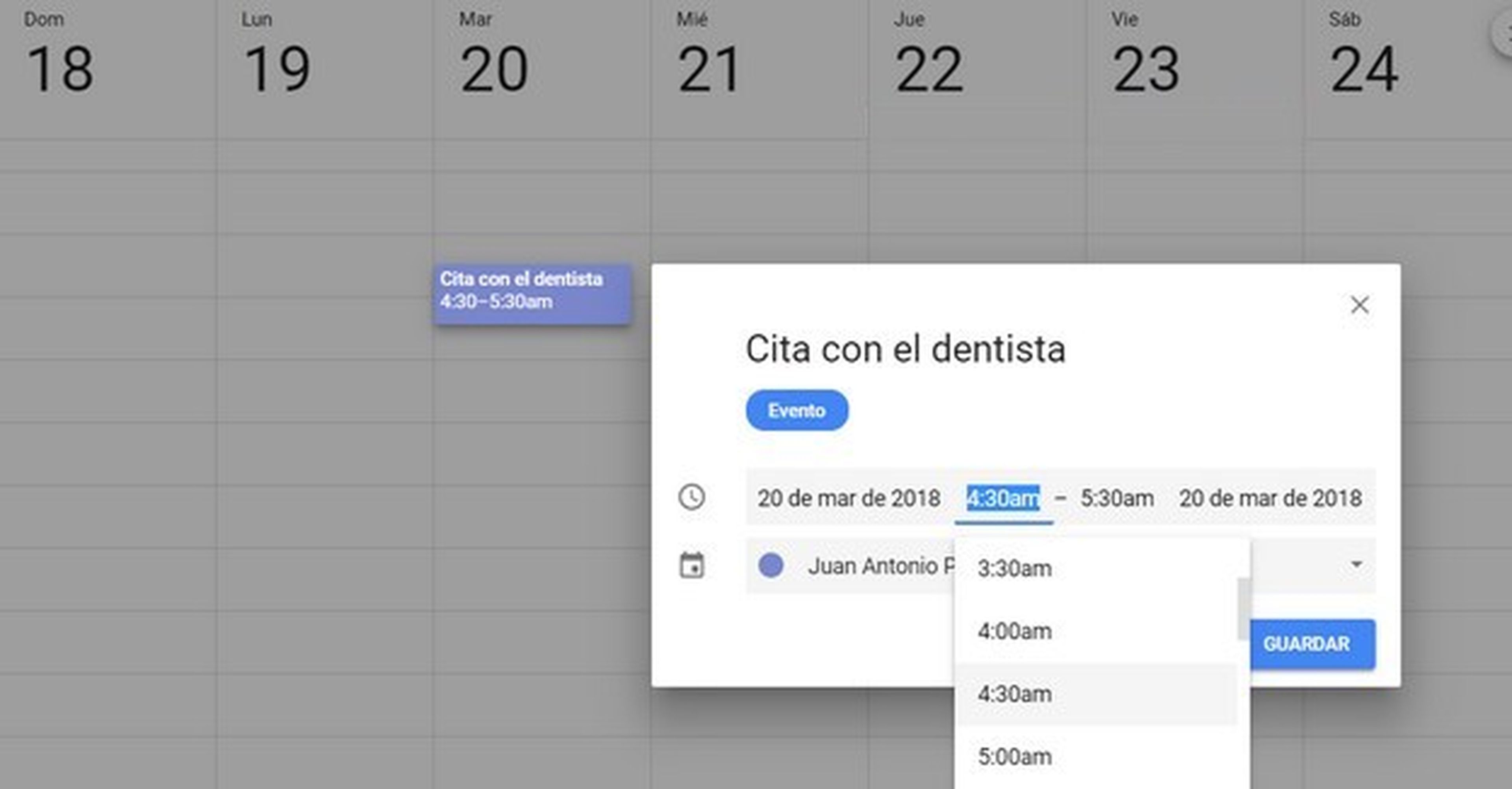 Cómo crear un evento en el calendario de Google