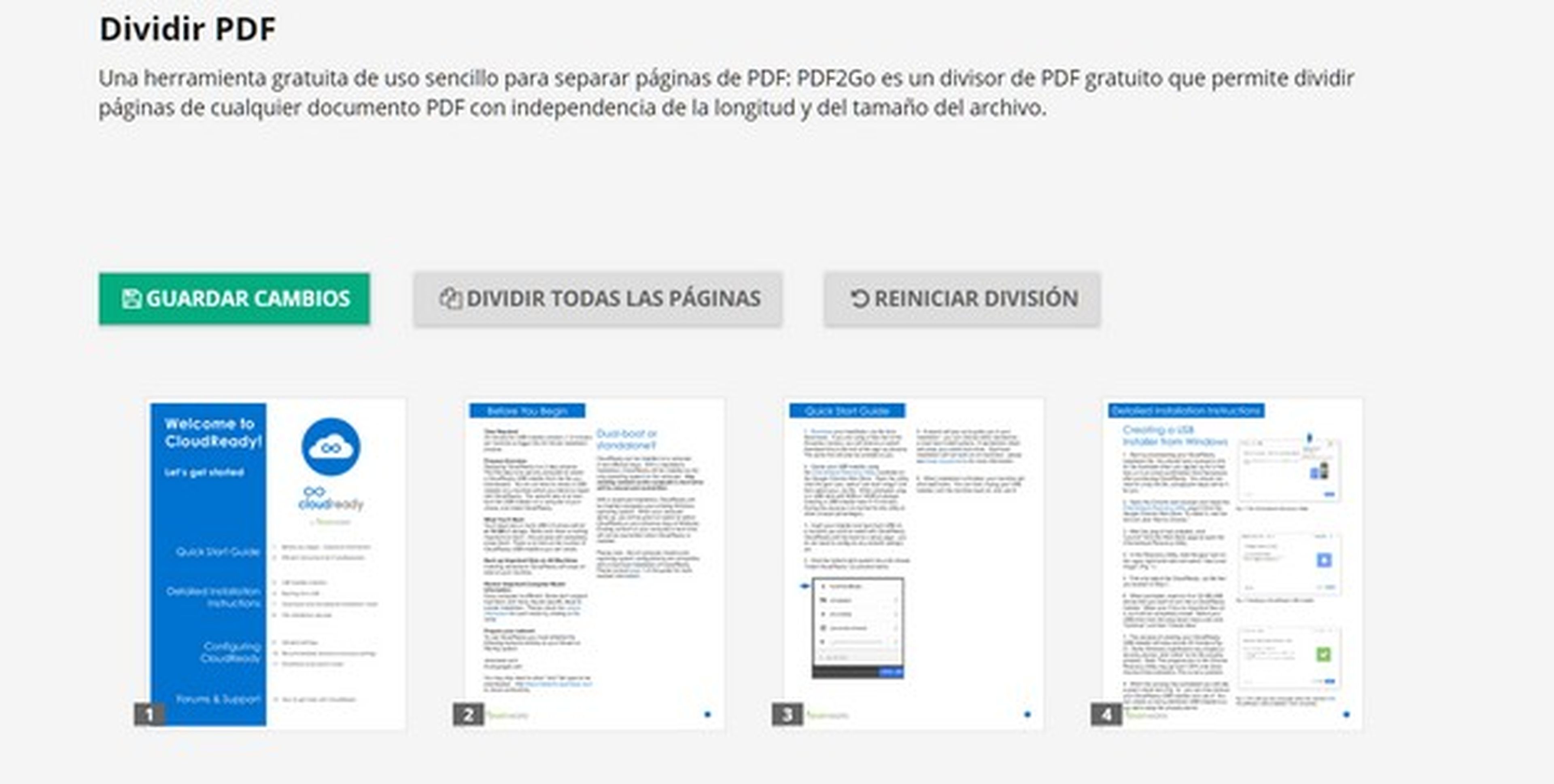 Cómo dividir un PDF online para separar páginas