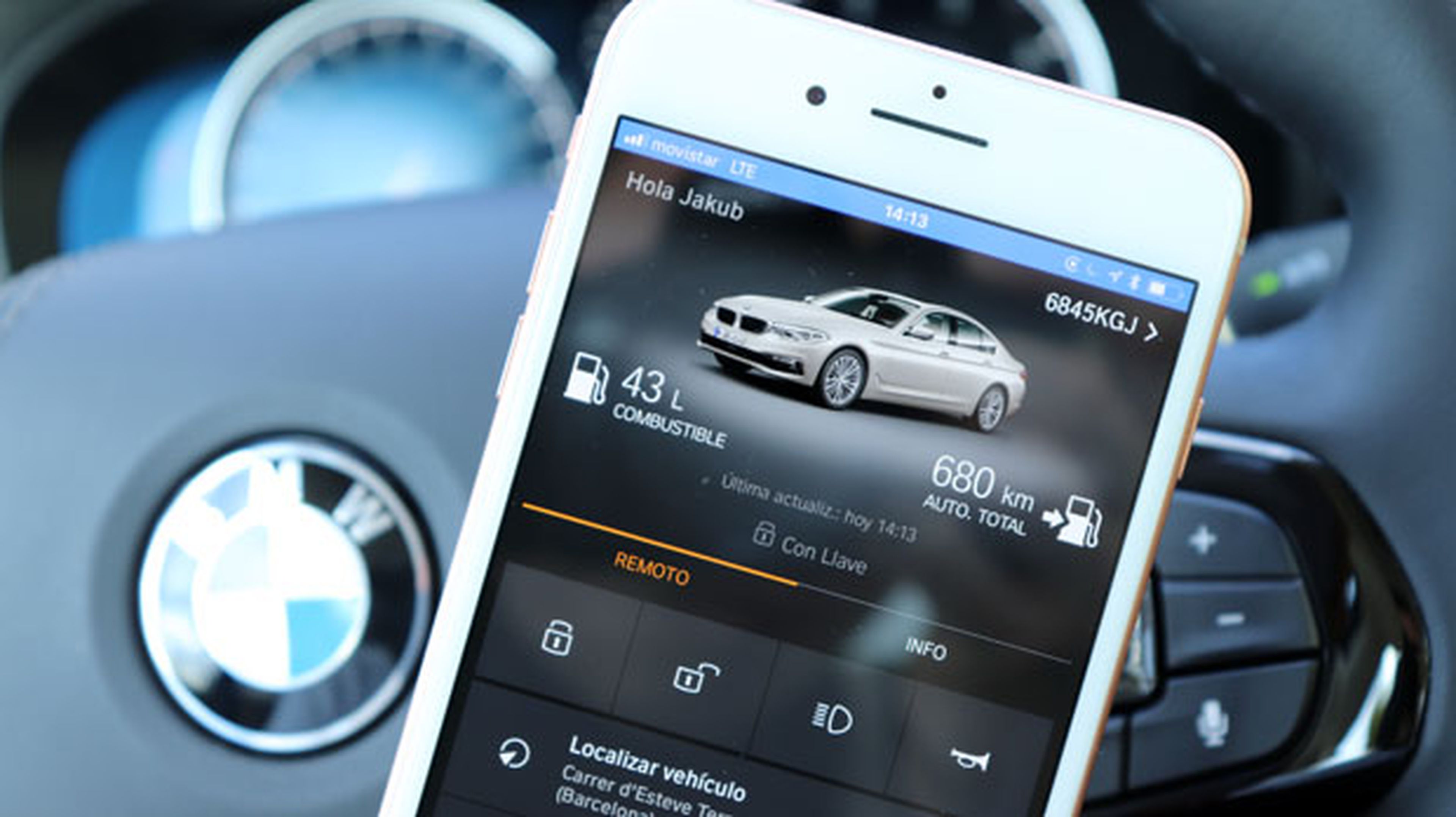 La aplicación de BMW Connected en el iPhone