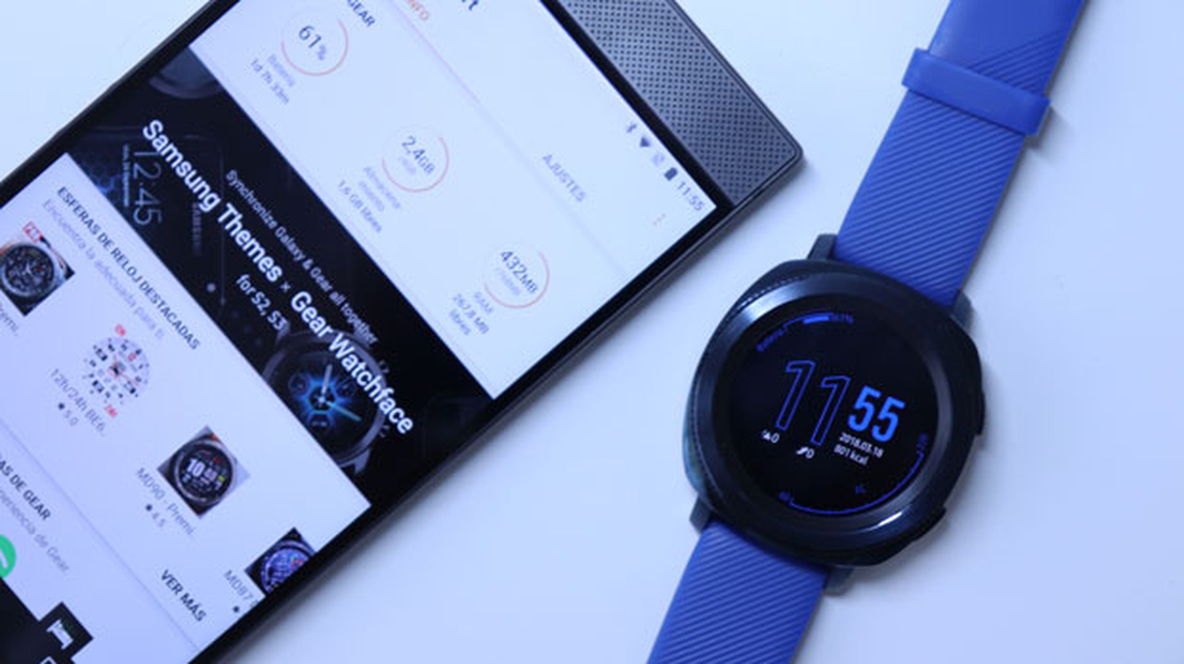 El reloj Gear Sport conectado a un móvil Android