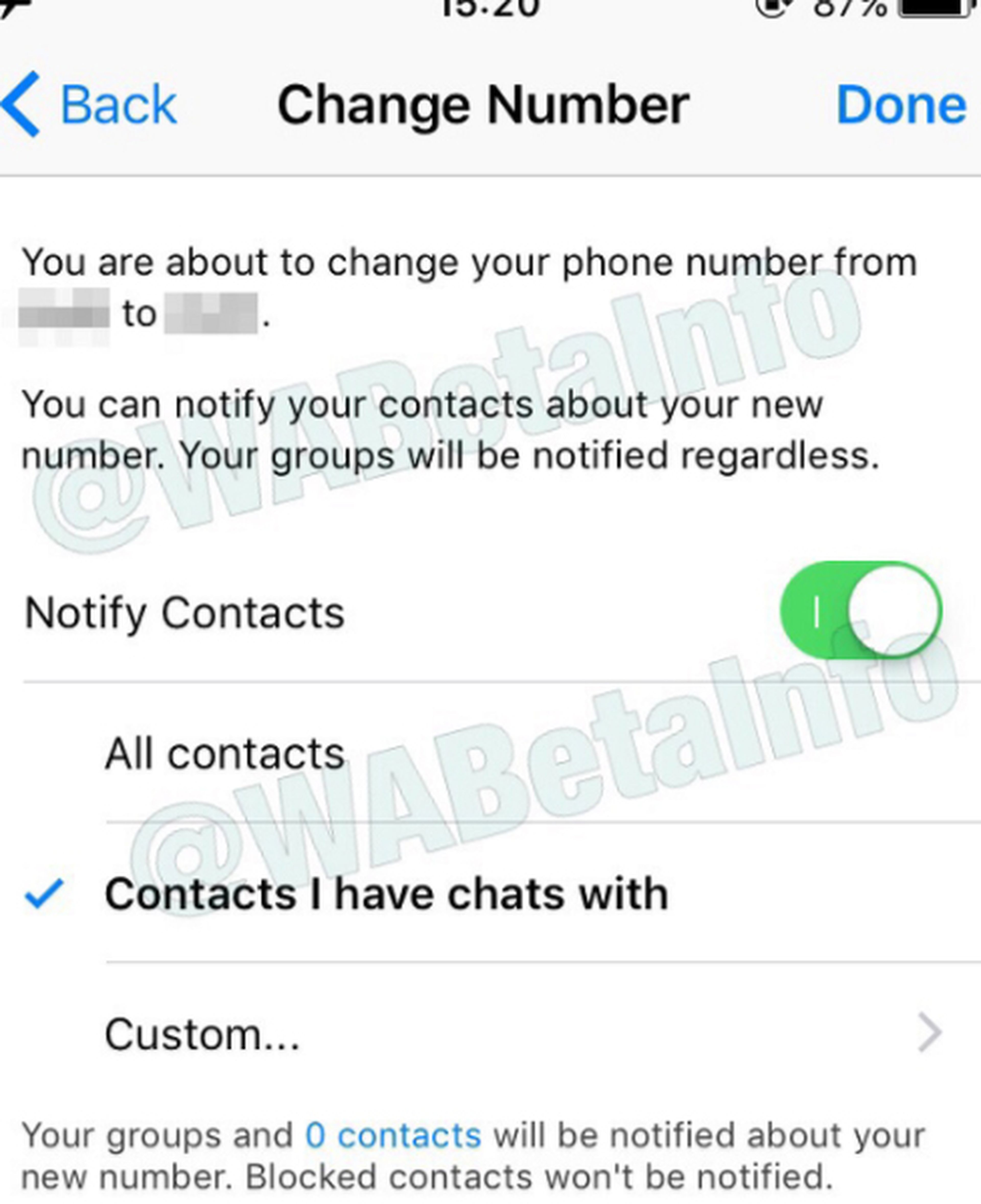 notificar contactos de whatsapp